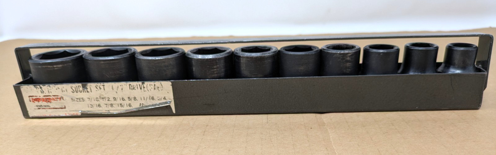 Vintage DURACRAFT 10 Piece Impact Socket Set SAE 1/2″ Dr Metal Case 6 Point
