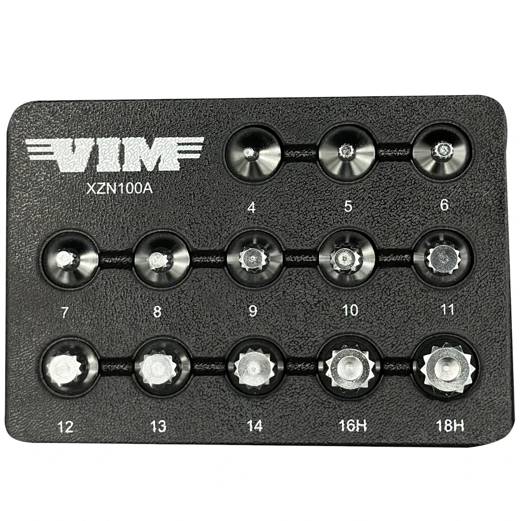 VIM XZN100A S2 Triple Square 3/8″ dr Stubby Bit Driver Socket Set sz408 (13pc)