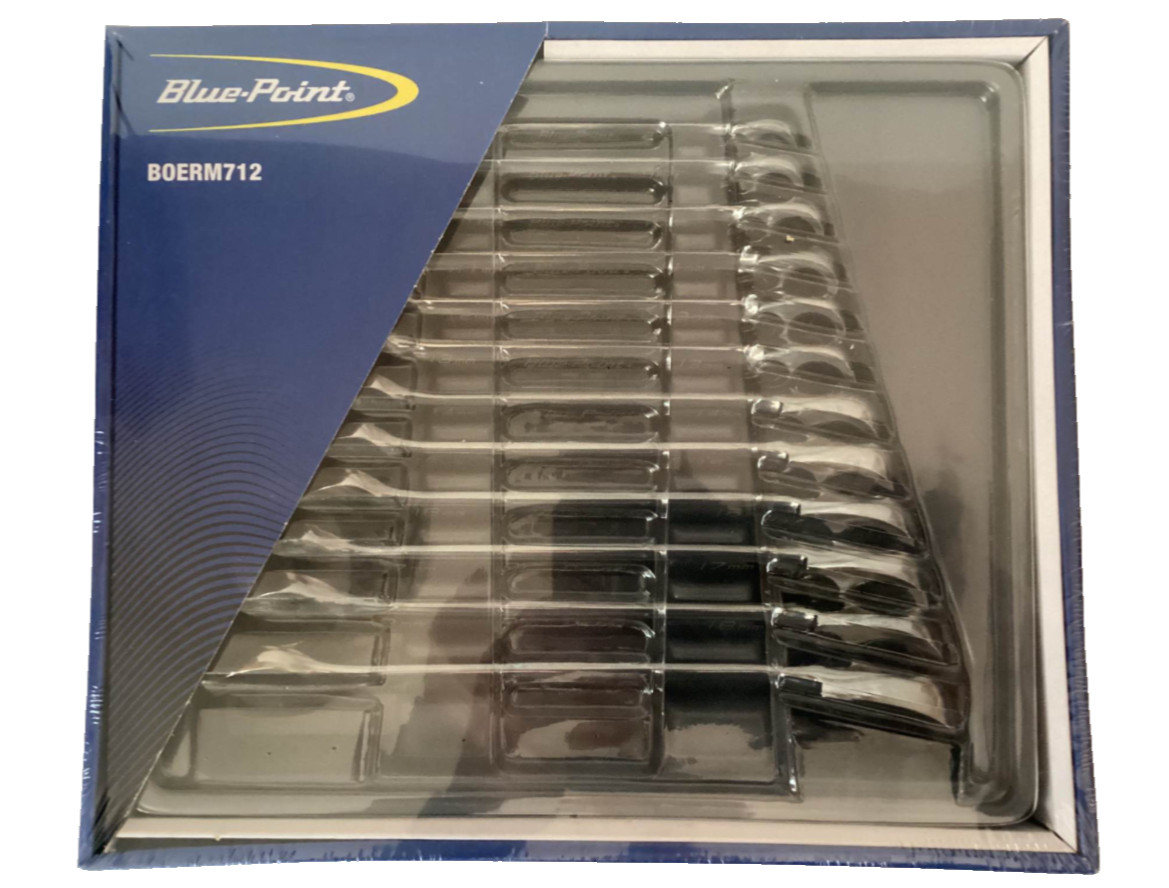 BLUE POINT By SNAP ON NEW 12 Piece Metric Ratcheting Chrome Wrench Set BOERM712
