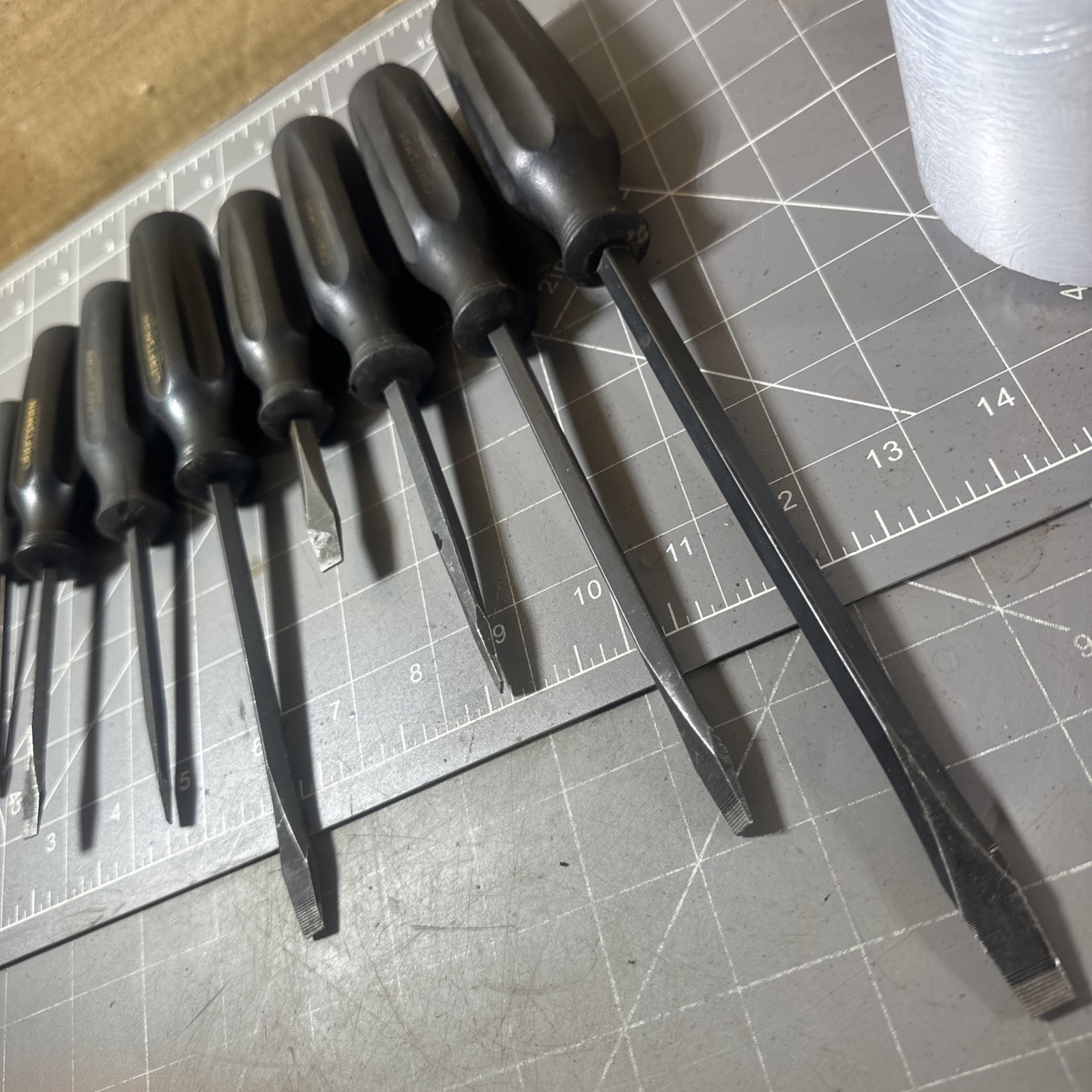 9pc. Craftsman Professional Slotted Flathead WF Black Handle Screwdriver Set USA