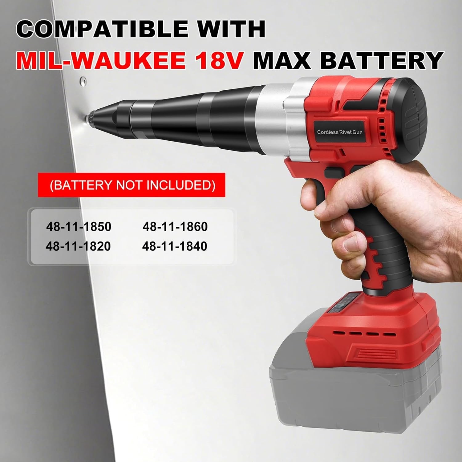 Cordless Rivet Gun Brushless Electric 1/8 5/32 3/16 LED Milwaukee Tool Battery