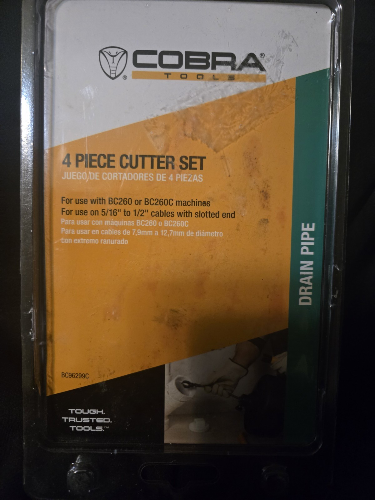 Cobra Tools 4piece Cutter Set Use W/ BC260 Or BC260C Drai. Pipes New