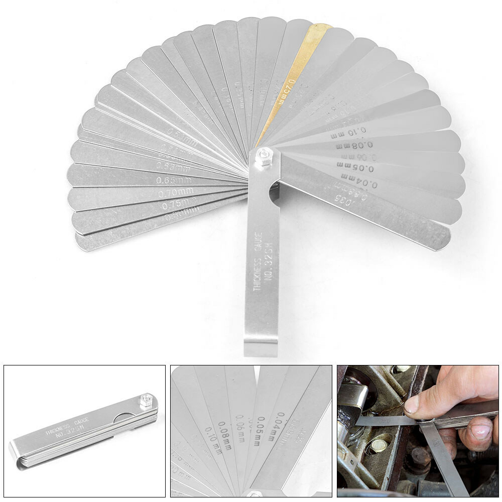Steel Feeler Gauge Dual Marked Metric and Imperial Measuring Tool 0.04-0.88 mm