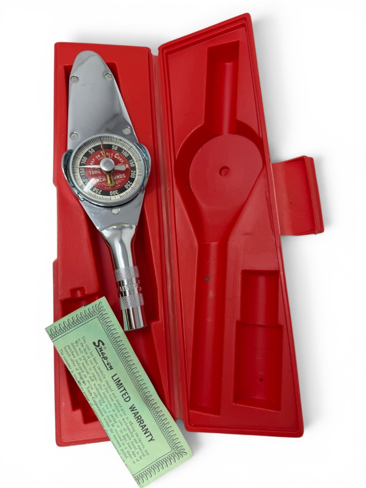 Vintage Snap-on TE25FUA Torqometer Wrench 3/8 in Drive 0-300 in Pounds w/ Case