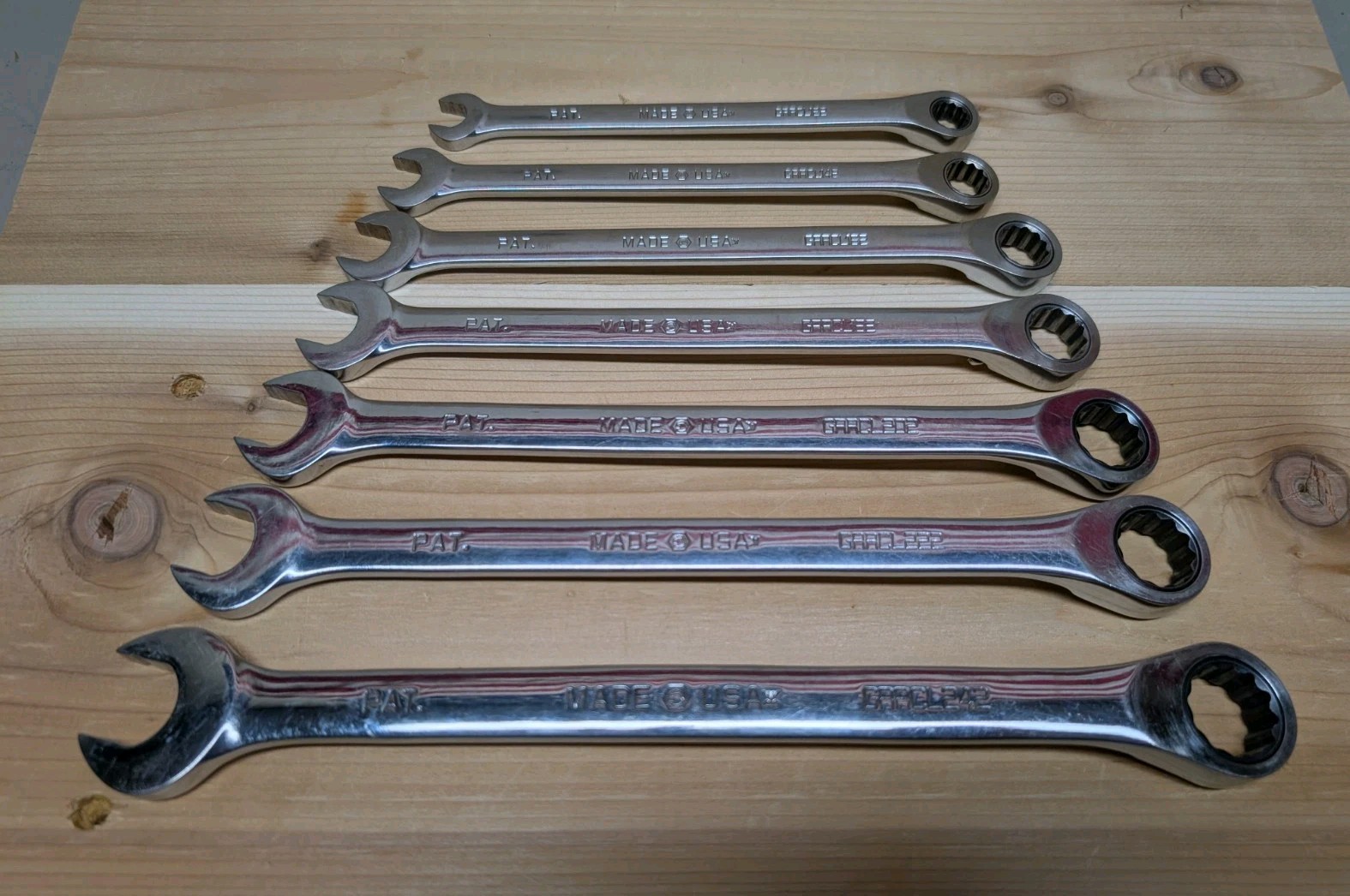 Matco Tools GRRCL 12 Point SAE Reversible Ratcheting Wrench Set USA 7 Piece
