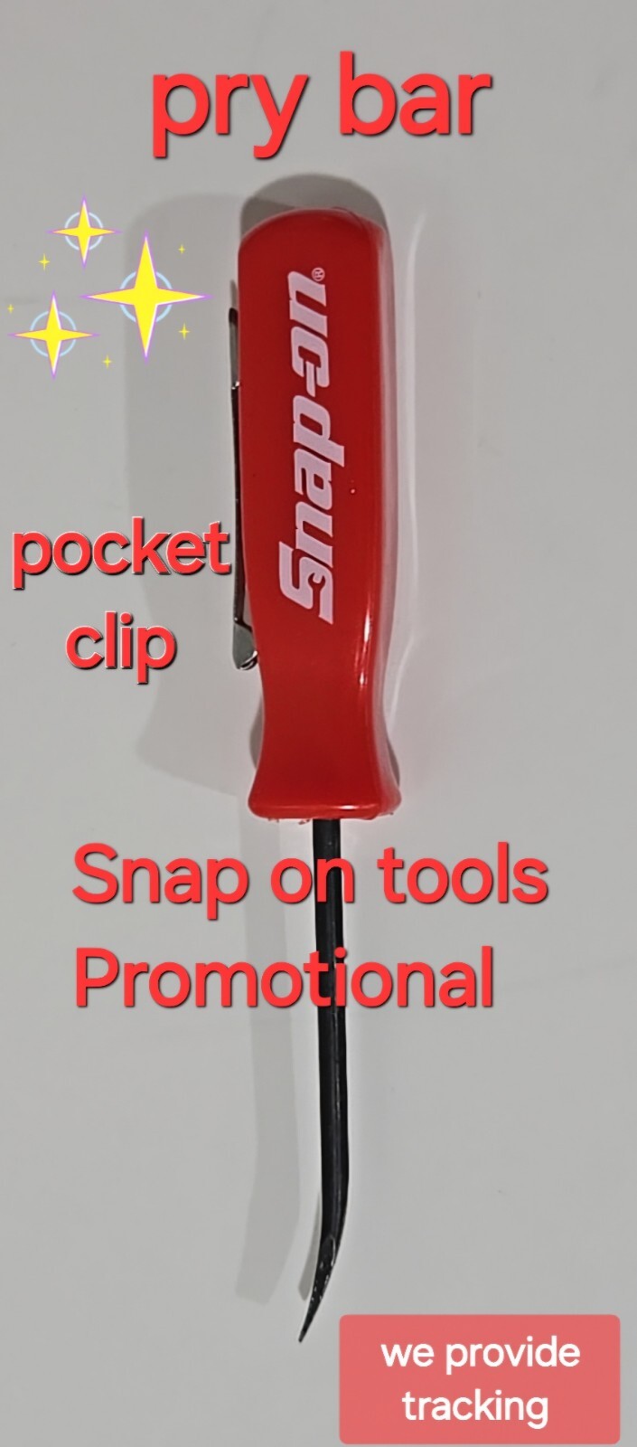 1X Red Snap on tools Promo PRY BAR screwdrivers per order pocket Clip NEW + GIFT