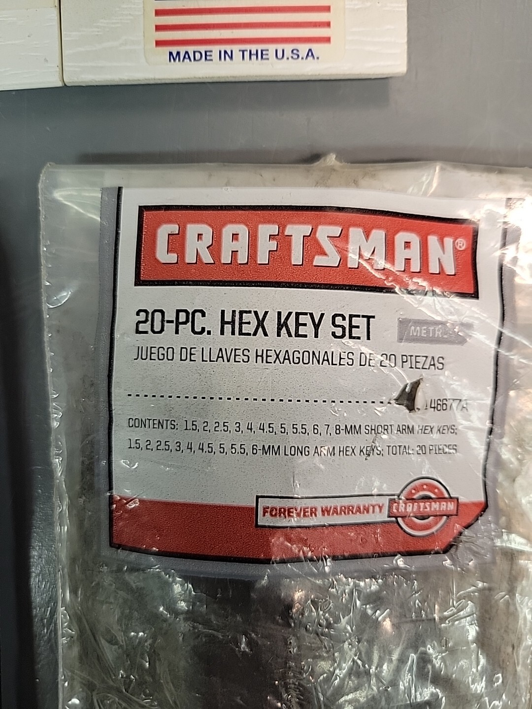 40 pc Craftsman 46677 Metric 46696 SAE Set Screw Hex Key Allen Wrench USA