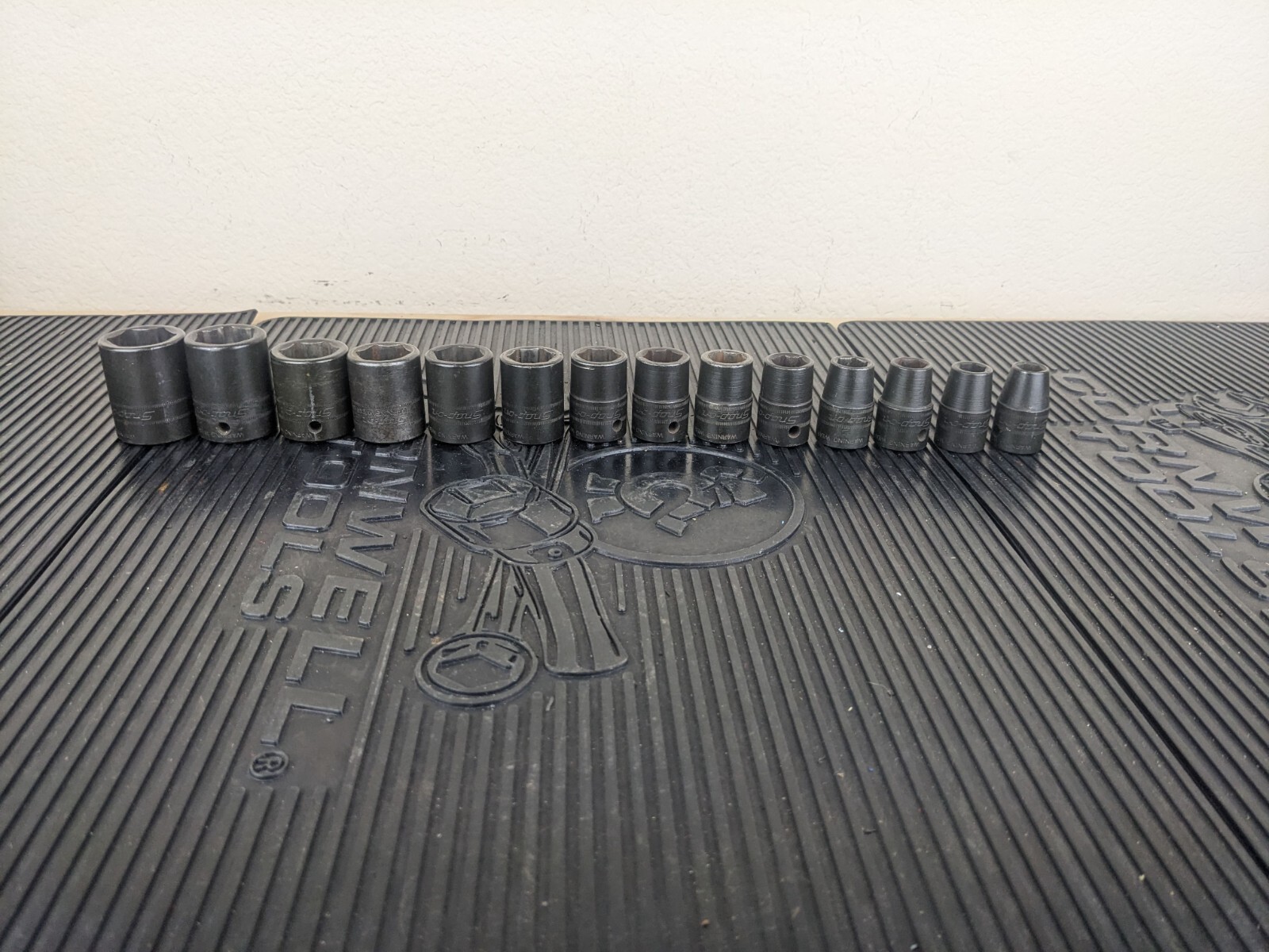#az084 Snap-On 1/2″ Drive 6-Point Metric 10mm 24mm Shallow Impact Socket Set IMM