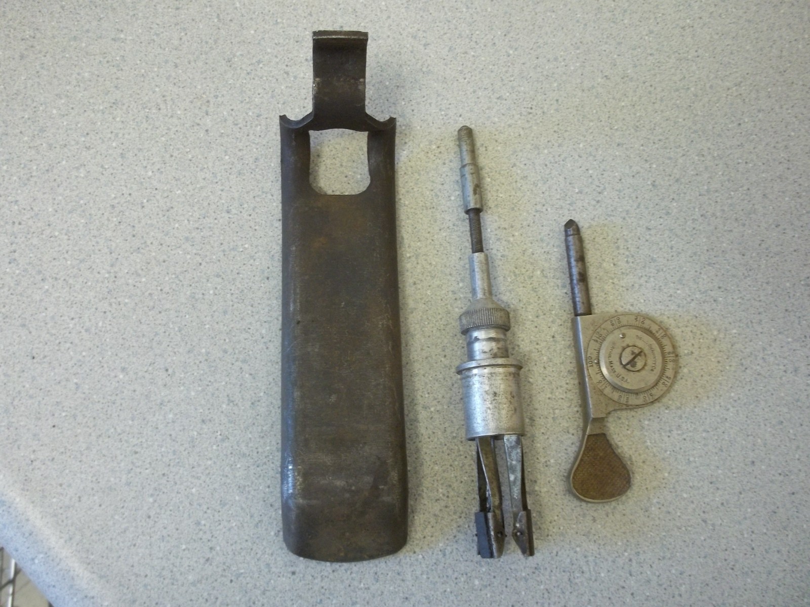 Automotive tools K-D 915 Valve Spring Compressor, L.S. Starrett speed indicator