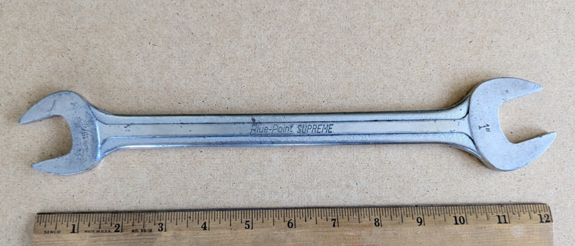 Vintage Blue Point Supreme S3032 15/16″ x 1″ Open End Wrench SNAP-ON
