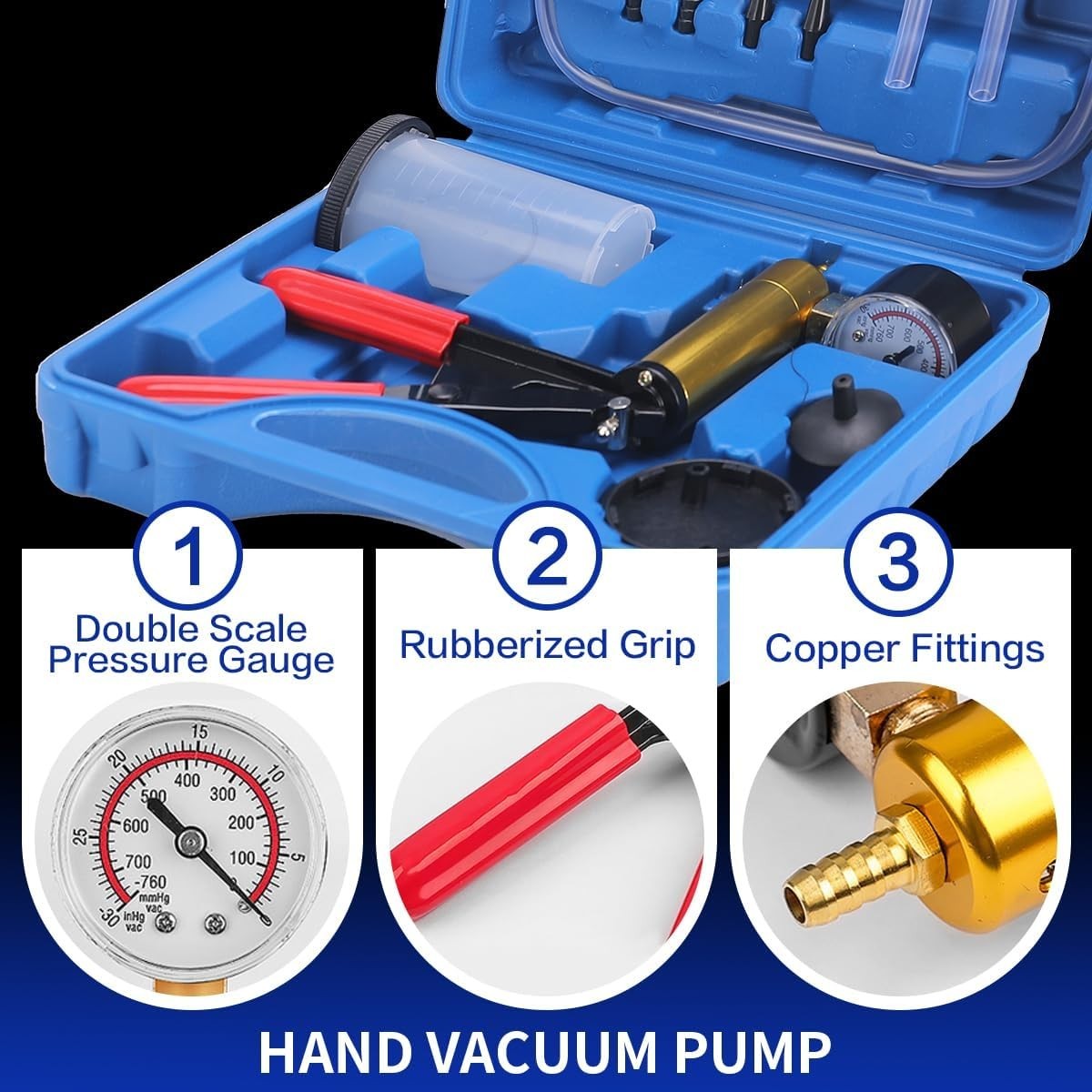 Versatile Brake Bleeder Kit with Handheld Pump for Cars & Motorbikes – 1.67 lbs