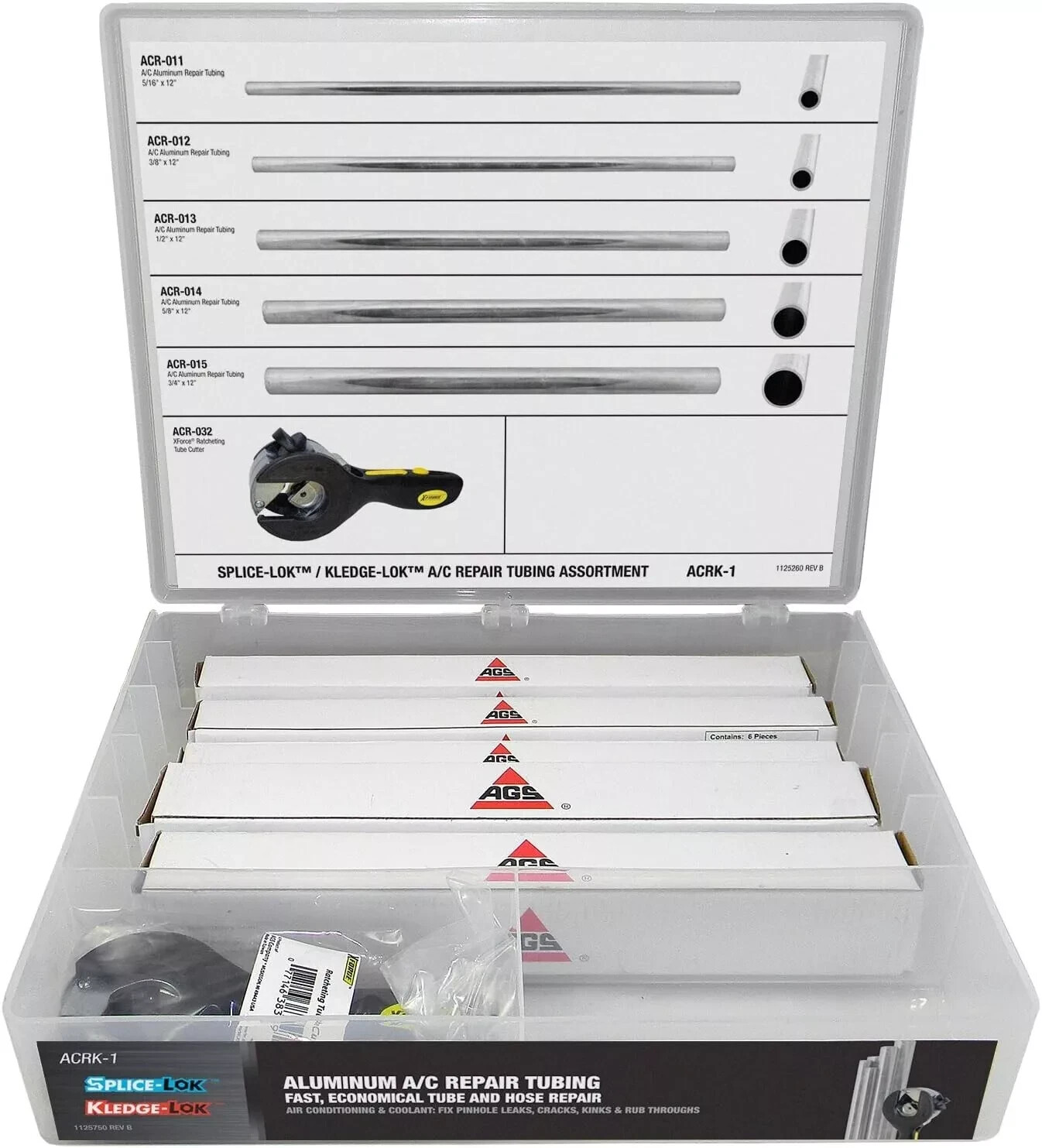Kledge-Lok A/C Line Repair Kit ACRK-1 with Aluminum Tubing, Ratchet Cutter