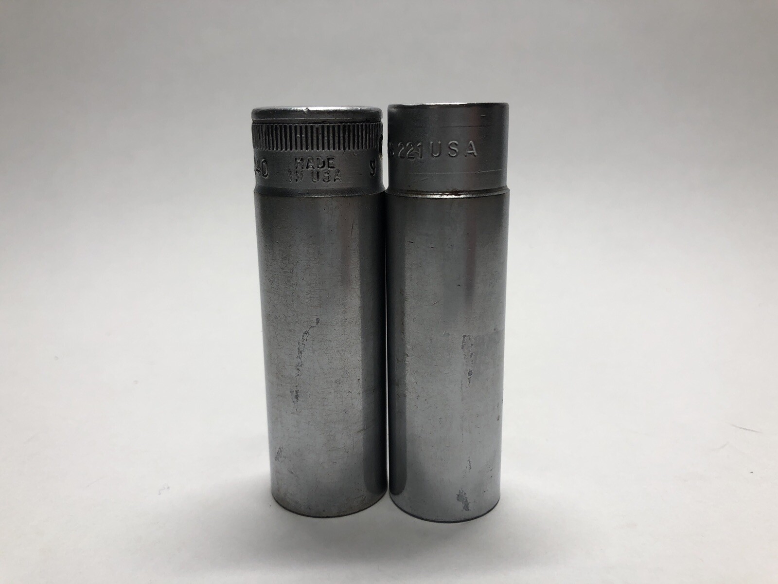 2 Vtg Snap-On Deep Sockets S-240 SVS 221 USA 1/2 in Drive 12 Point 3/4 11/16