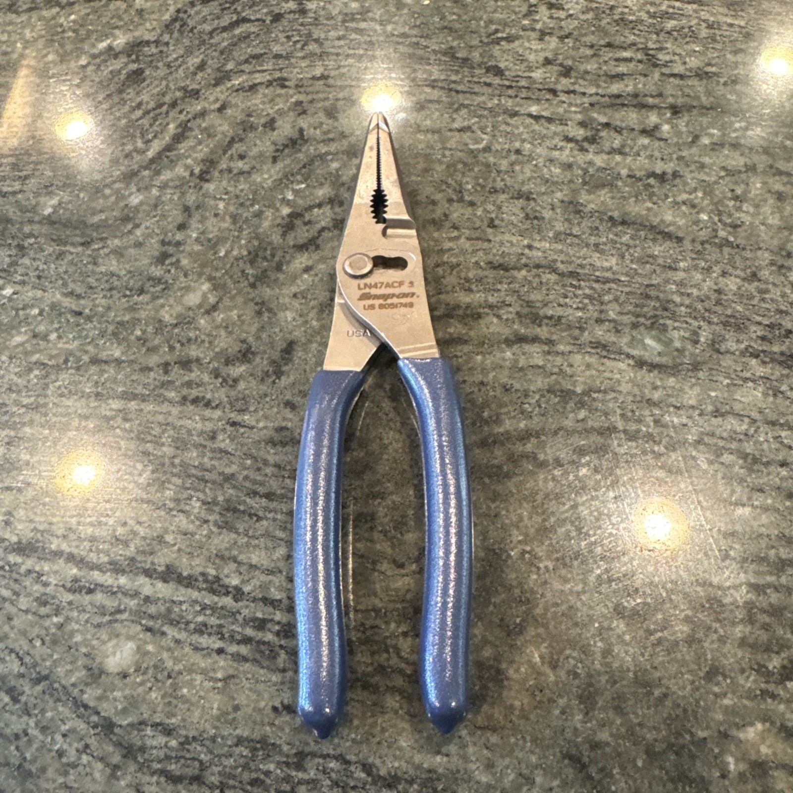 Snap On ln47acf 9” talon grip®️ long nose slip joint pliers power blue new