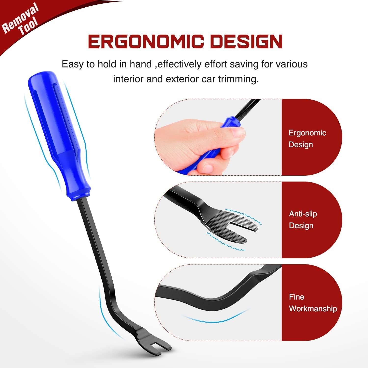 Nilight 8pcs Auto Trim Removal Tool Set Blue Fastener Remover Tool Kit
