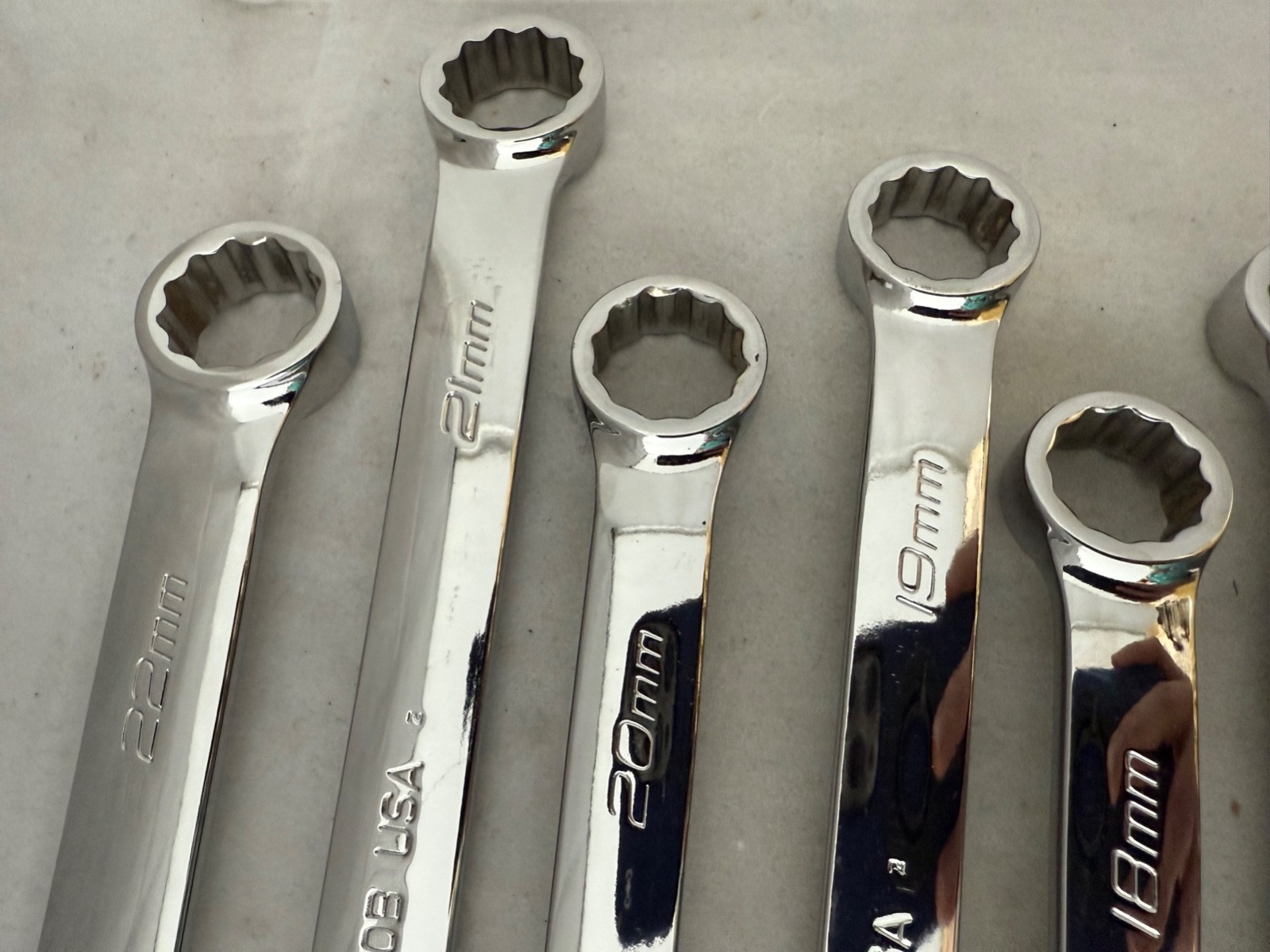 Snap on OEXM713B 13 Pc 12 Pt Metric Flex Drive Combo Wrench Set 10-22mm