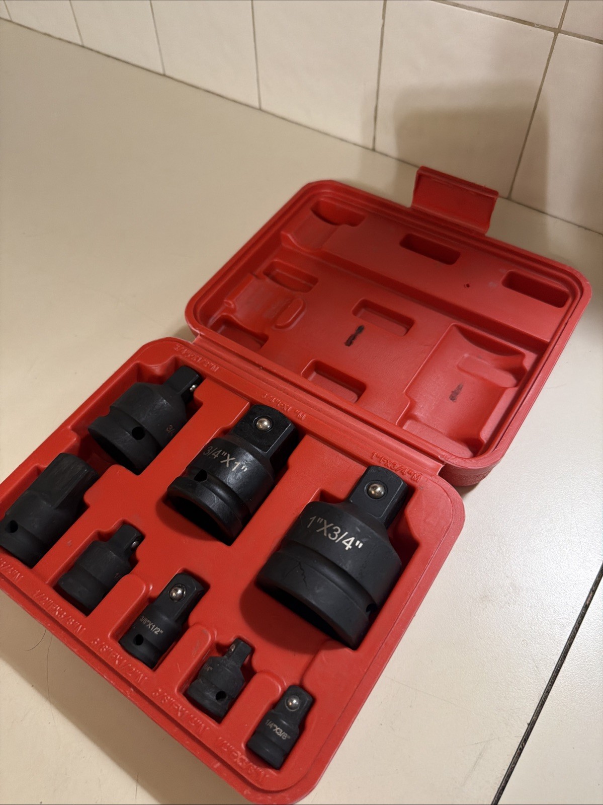 8Pcs Impact Socket Reducer Adapter Set Convertor Adaptors 1/4″ 3/8″ 1/2″ 3/4″ 1″