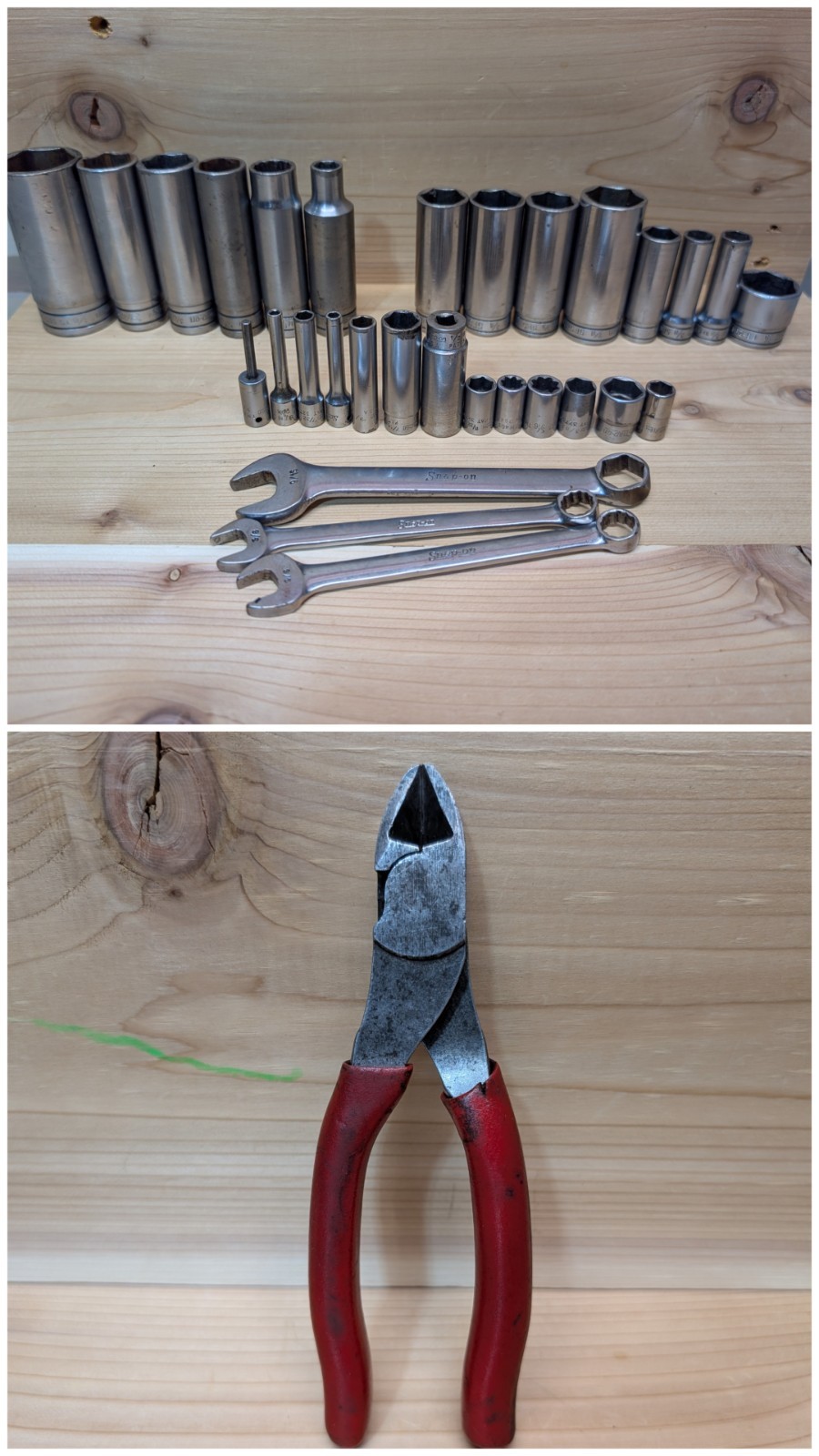 Vintage SNAP ON 31 pc Sae 1/2″,3/8″, 1/4″ Drive Mixed Socket Lot/Wrenches/Cutter
