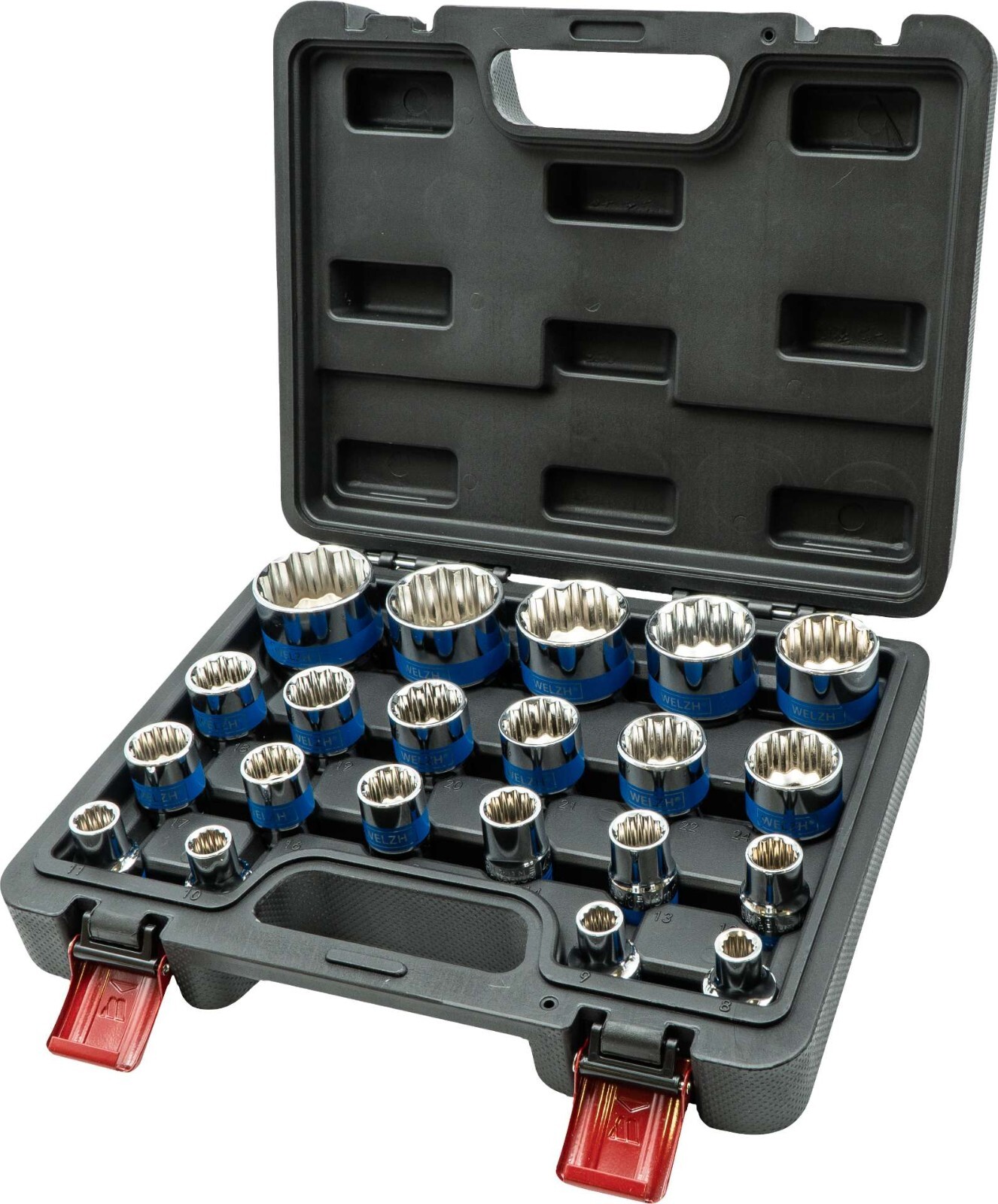 Welzh Werkzeug Socket Set 1/2″DR 21-Piece 12 Point Sockets 8-36mm Chrome 11610WW