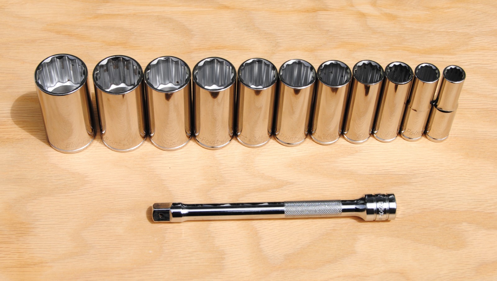 Blue-Point Tools 3/8″ Drive Deep Chrome 12-Point SAE 3/8” – 1″ Socket Set (11pc)