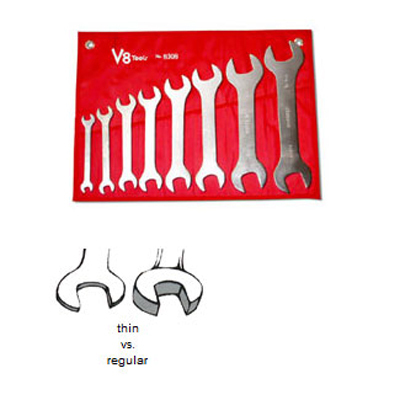V8 Tools 8308 Super Thin Open End Wrench Set, 8 Piece, 3/8″ To 1-5/16″