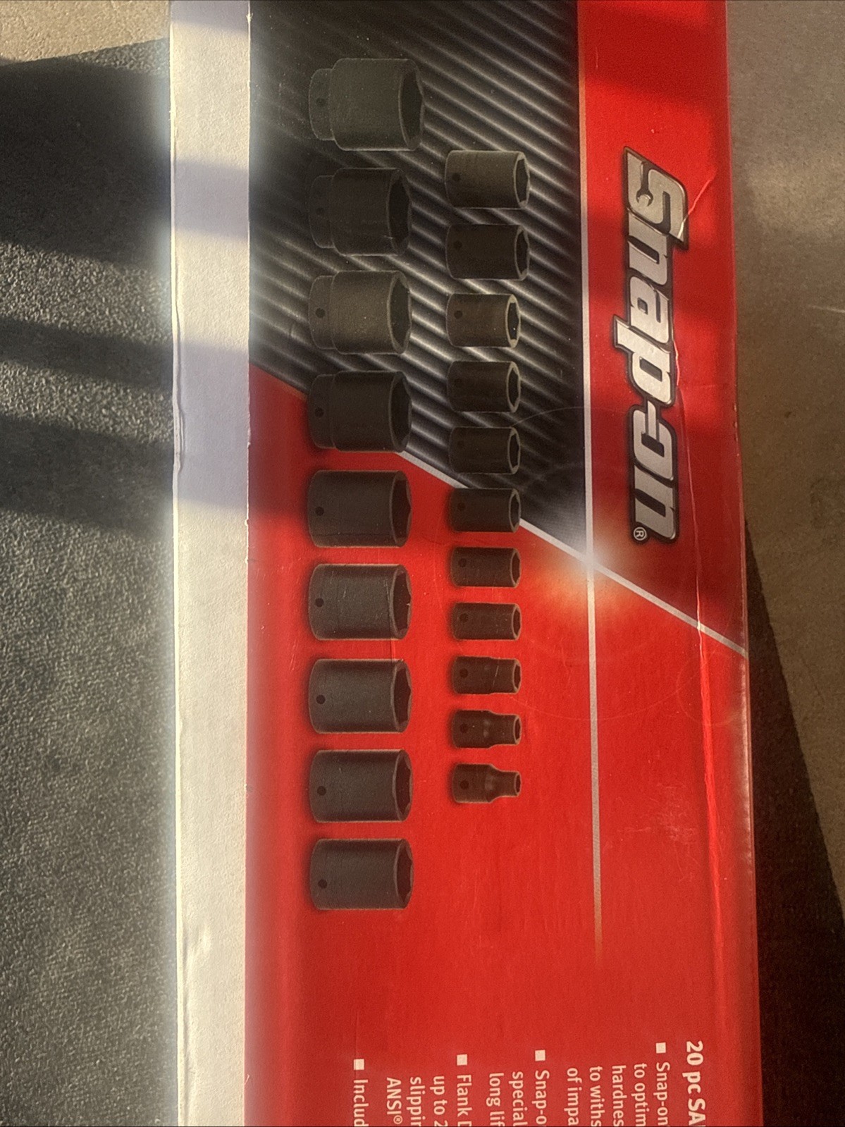 For Snap-on 20-pc 1/2″ Drive 6-pt SAE Flank Drive Shallow Impact Set 320IM NEW