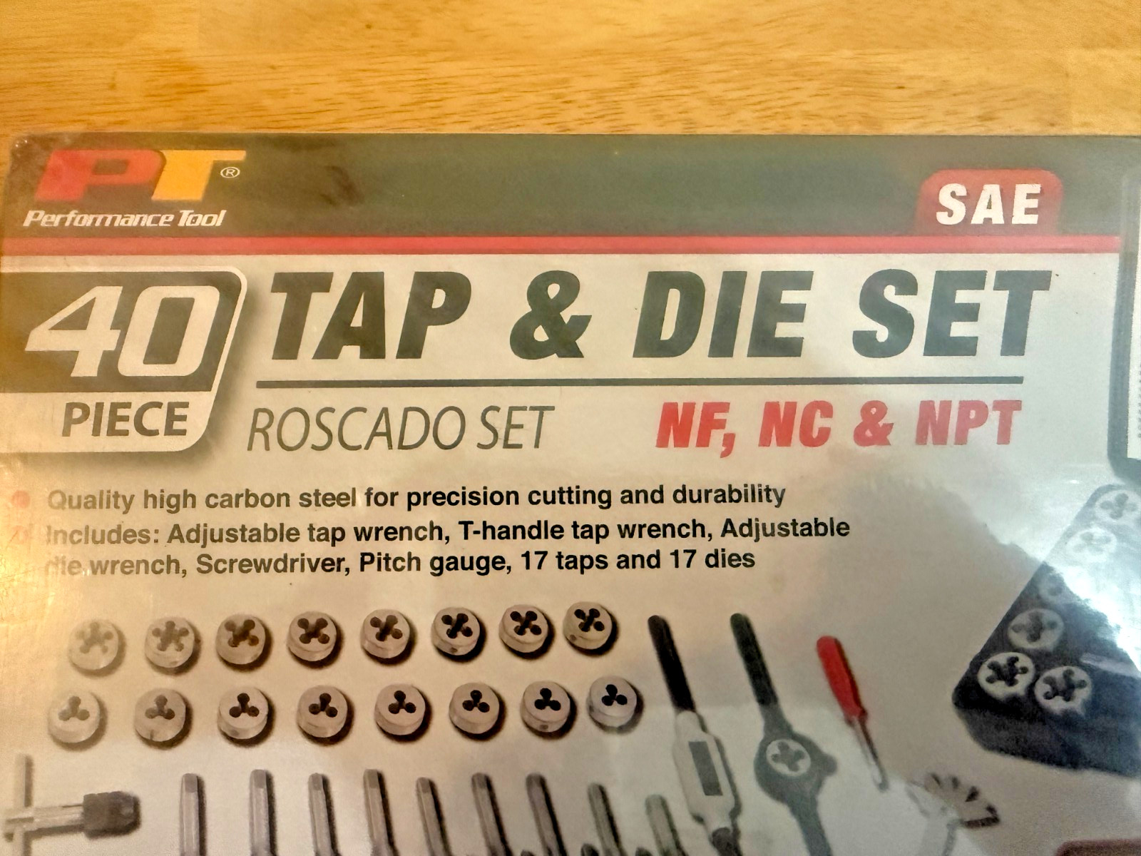 Performance Tool 40-piece professional tap and die set NEW SEALED SET #W4001DB
