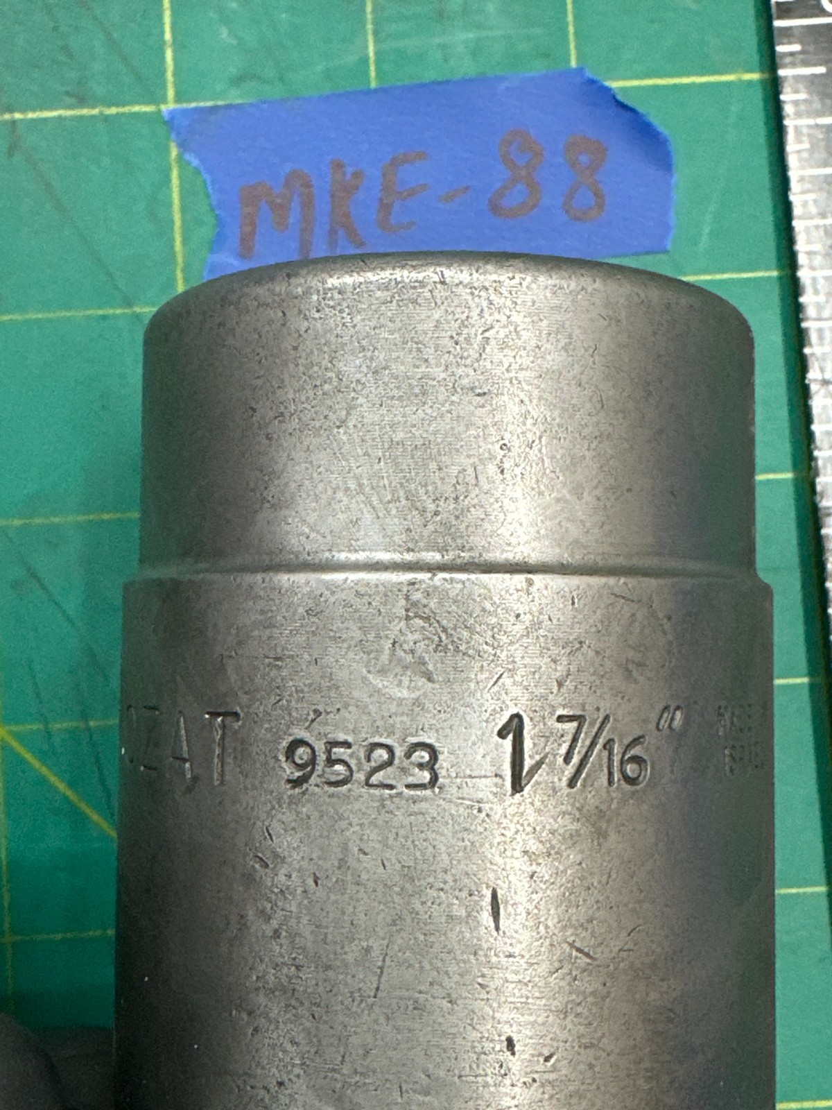 Vintage Ozat No.9523 1-7/16″ Hex Spline Impact Socket 6-Point, Made In Israel