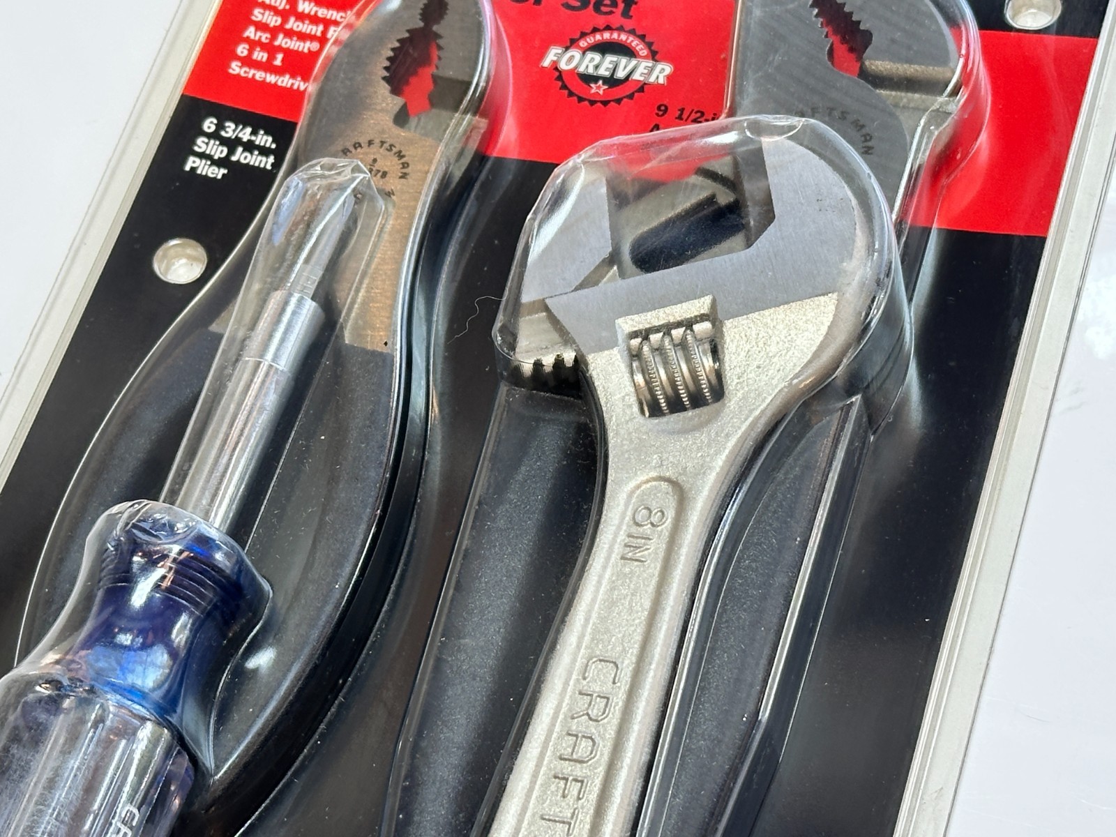 NOS Sears Craftsman USA 41104 4pc Tool Set, Adjustable Pliers 6-in-1 Screwdriver