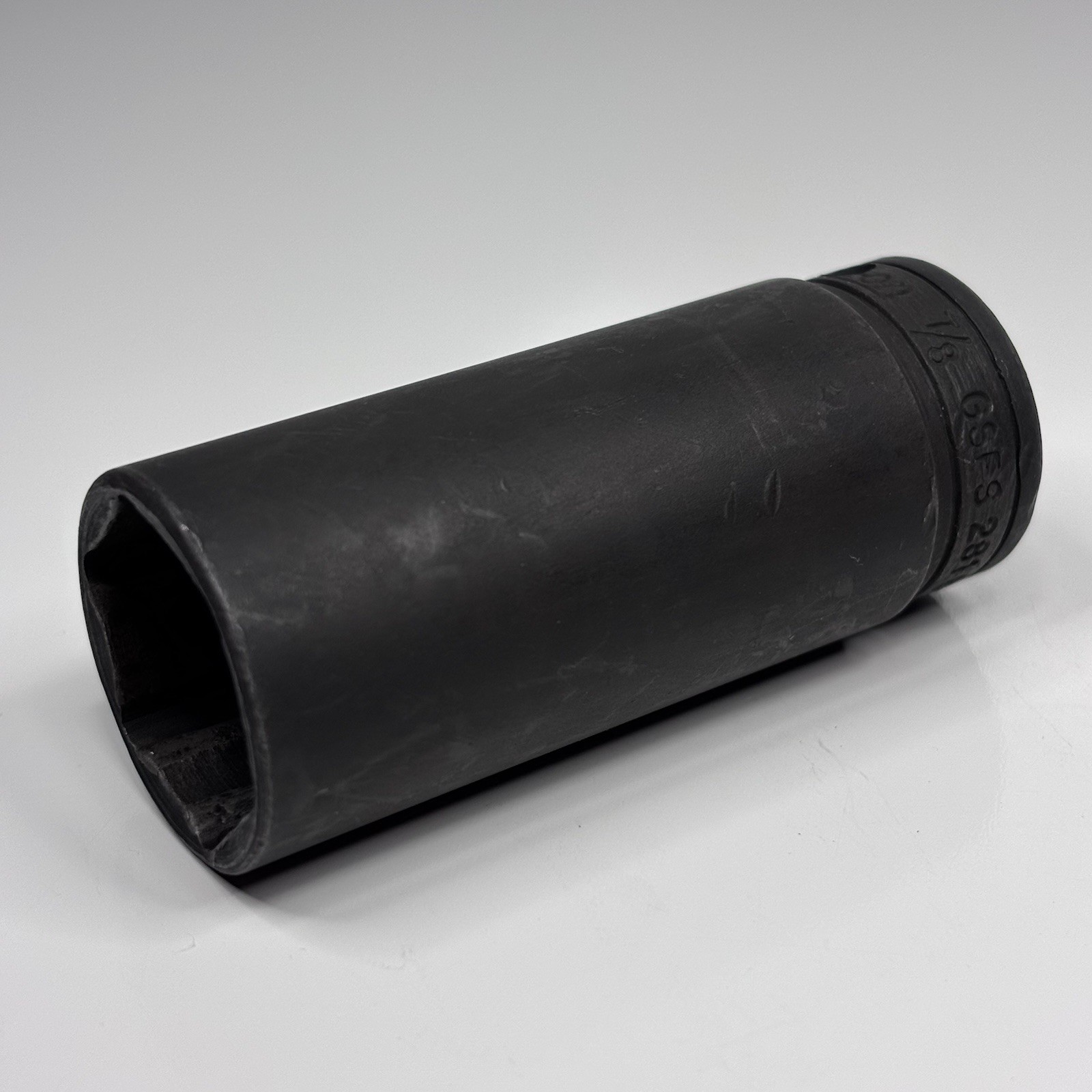 Snap On Tools GSFS281 3/8 Dr 6Pt SAE 7/8 Flank Dr Black Industrial Deep Socket