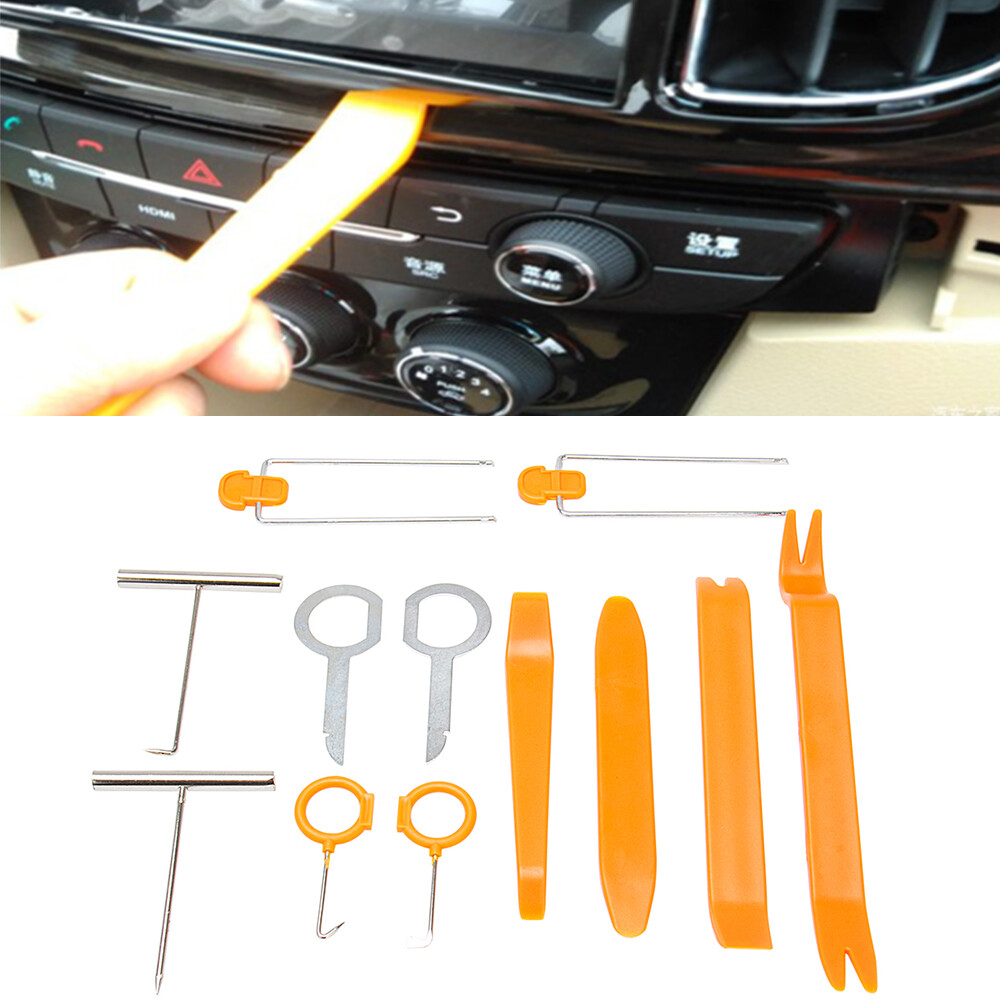 12pcs Car Auto Removal Open Tools Kit Car Dash Door Trim Panel Clip Radio Body