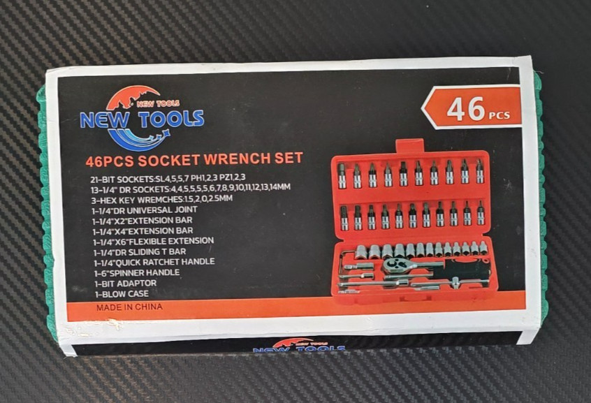 New Tools 46 Pcs Socket Ratchet Wrench Set 1/4″ Dr Screwdriver Repair Tool