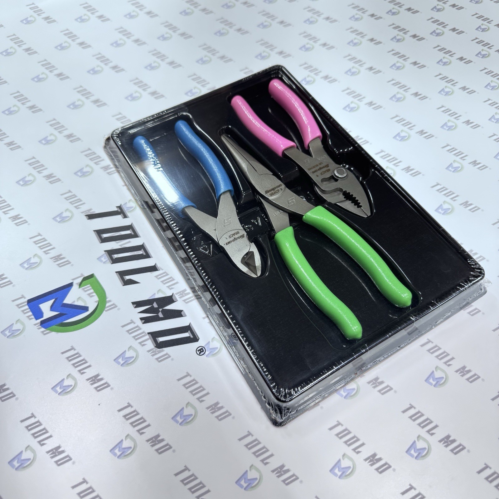 Snap-on Tools USA NEW 3pc Assorted Colors Plier Cutter Needle Nose Set PL306ACF