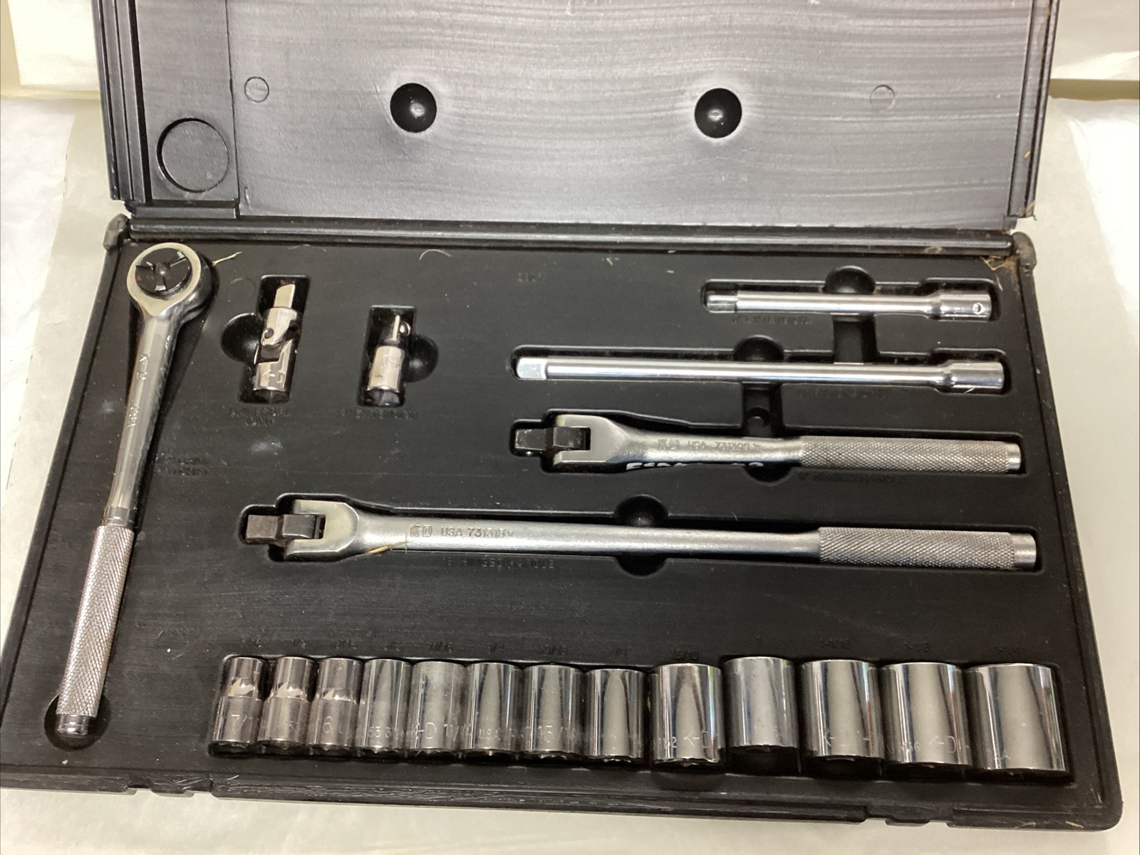 K-D Tools USA 1/2″ Drive Socket Set Ratchet Extensions Breaker Bars 20 pc