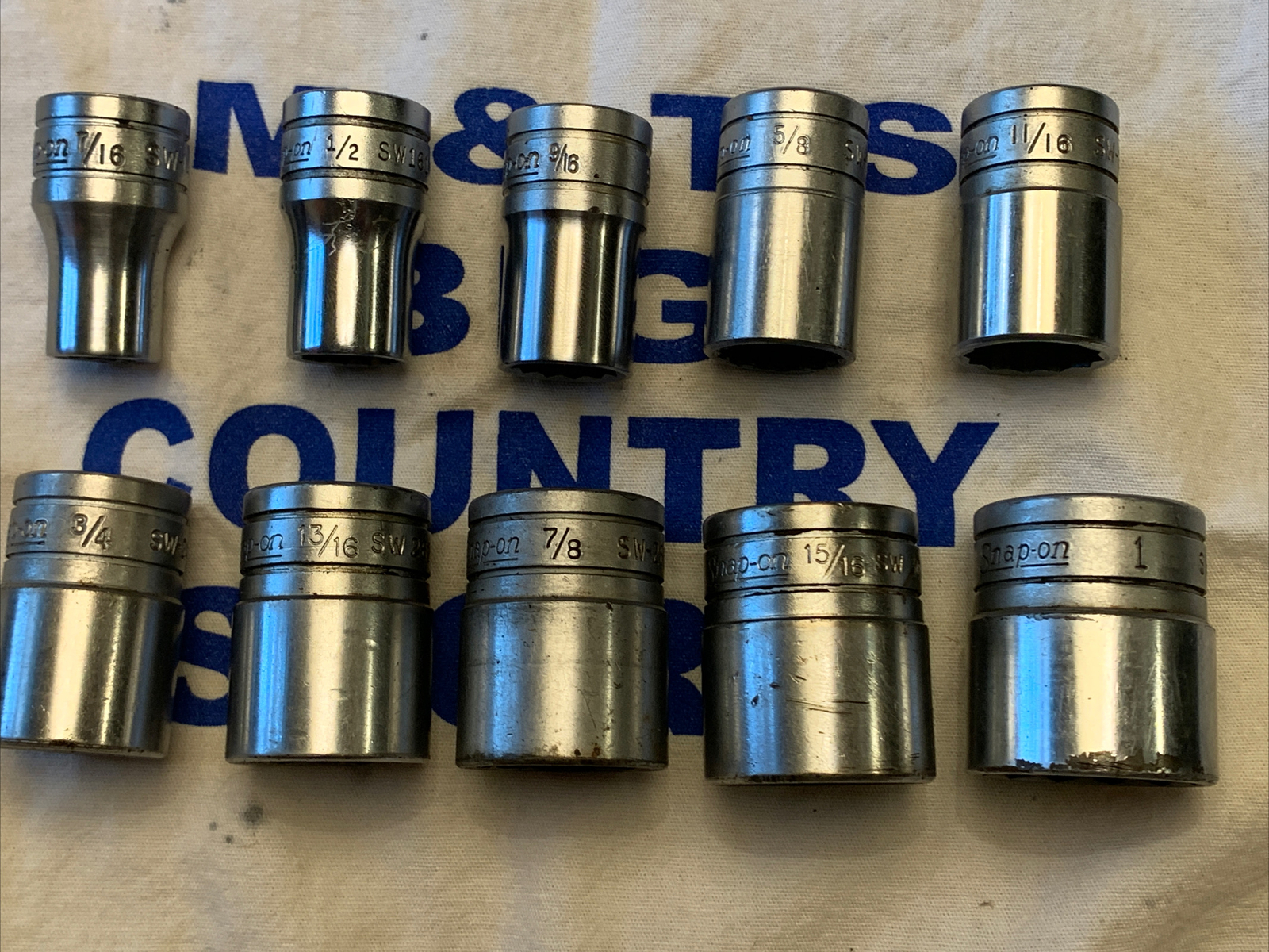 Snap-on 1/2″ Drive 10pc SAE 7/16″ to 1″ 12pt Shallow Socket Set SW Series