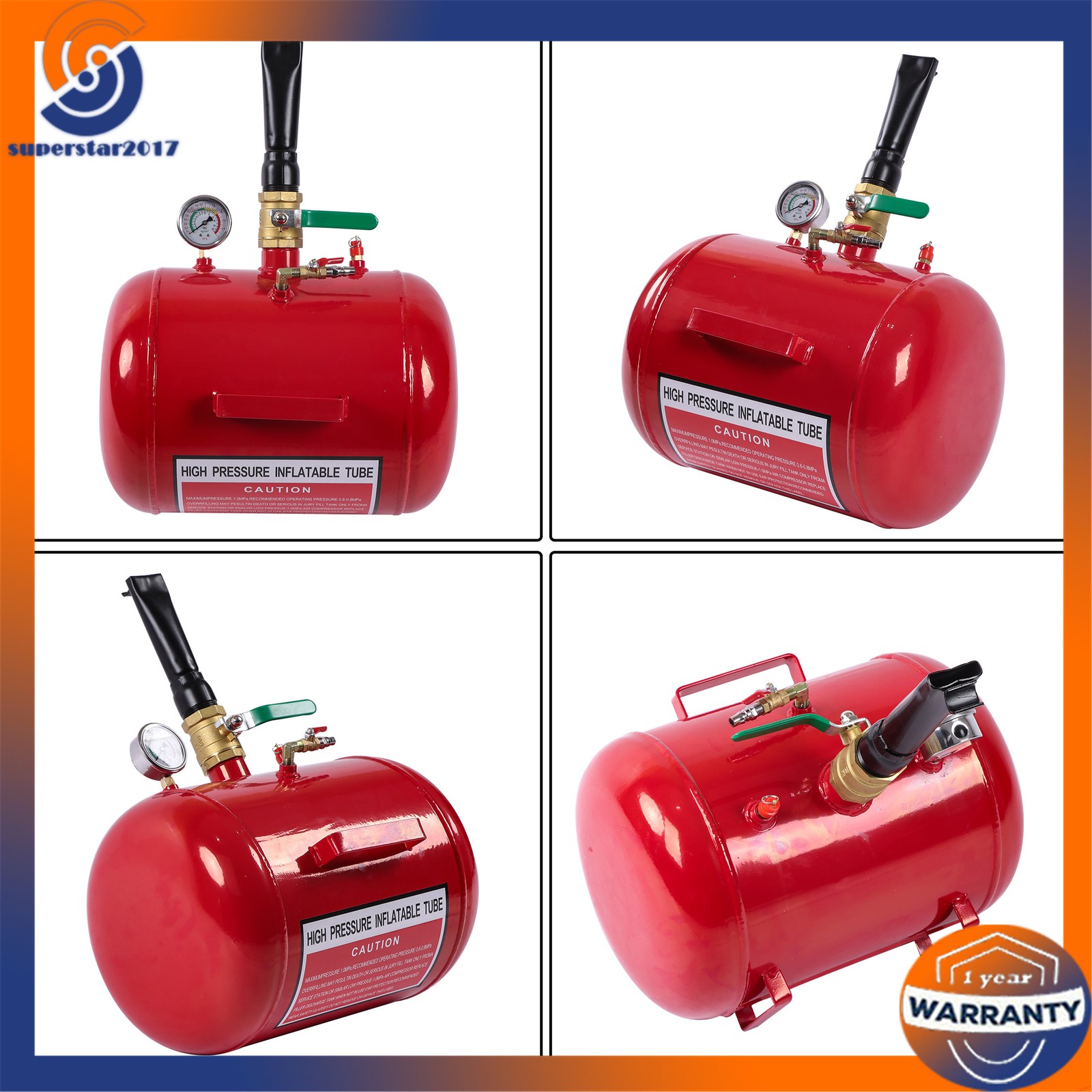 7.5 Gallon Air Tire Bead Seater Blaster Tool 145PSI Seating Inflator Truck ATV