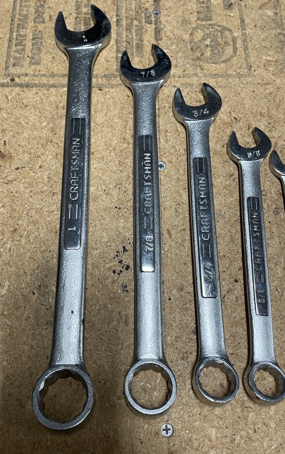 Craftsman USA 20 pc SAE Metric Combination Wrench Sets. Mostly VV 18-8mm 1”-5/16