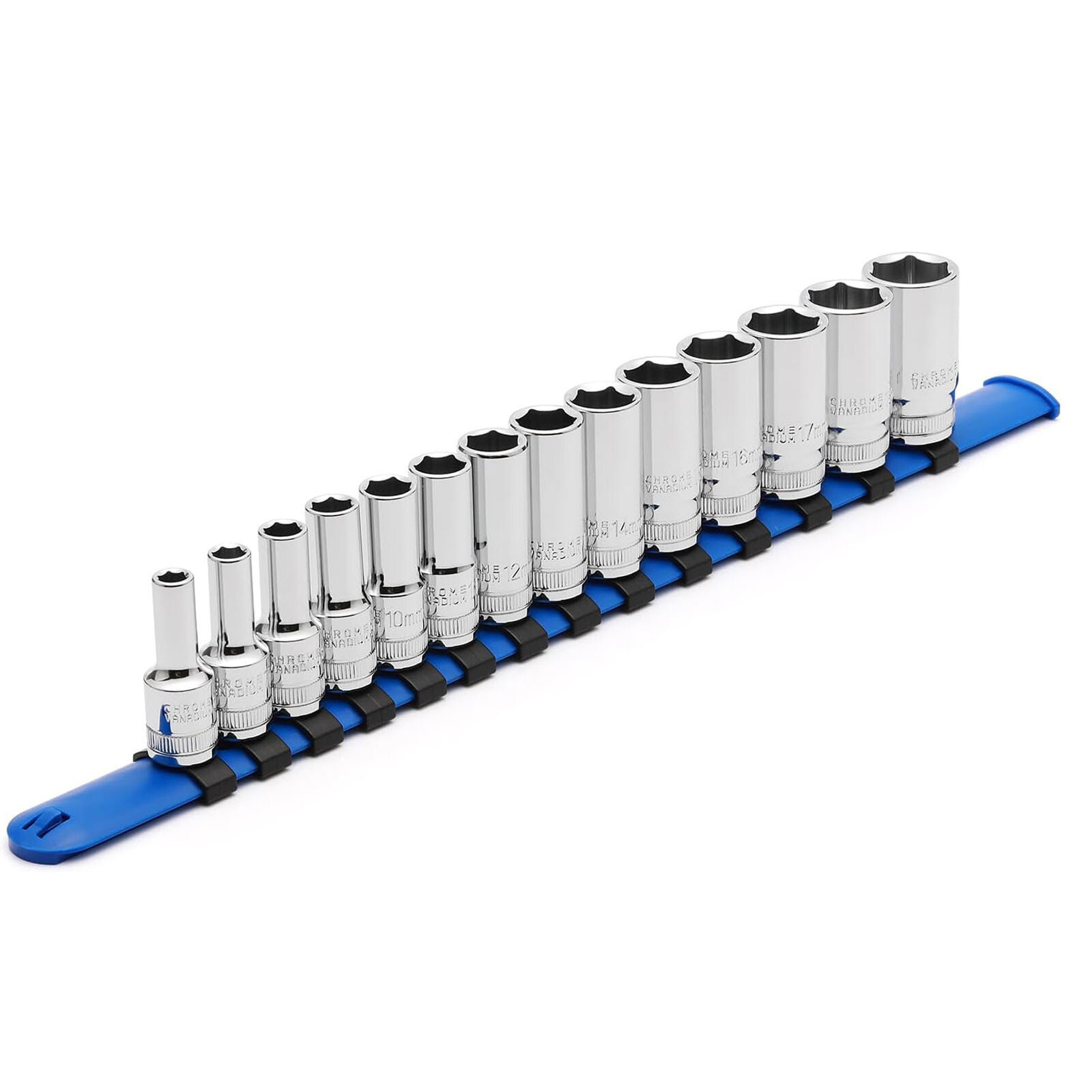 3/8″ Drive Metric Deep Impact Socket Set Mid-Length 6-19 mm 14PCS 6 Point
