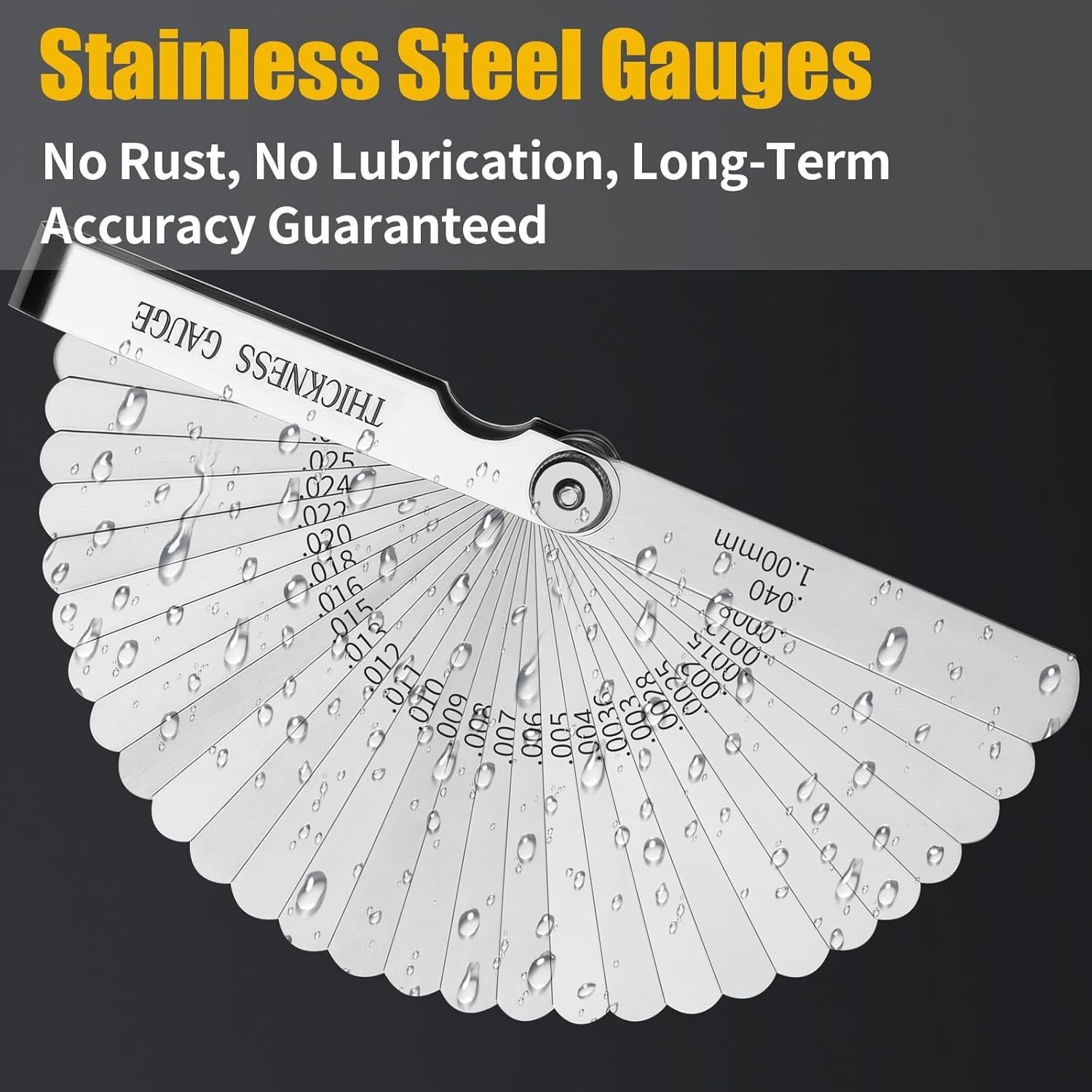 Feeler Gauge Set 2pcs Stainless Steel 32 Straight 16 Offset Blades SAE Metric