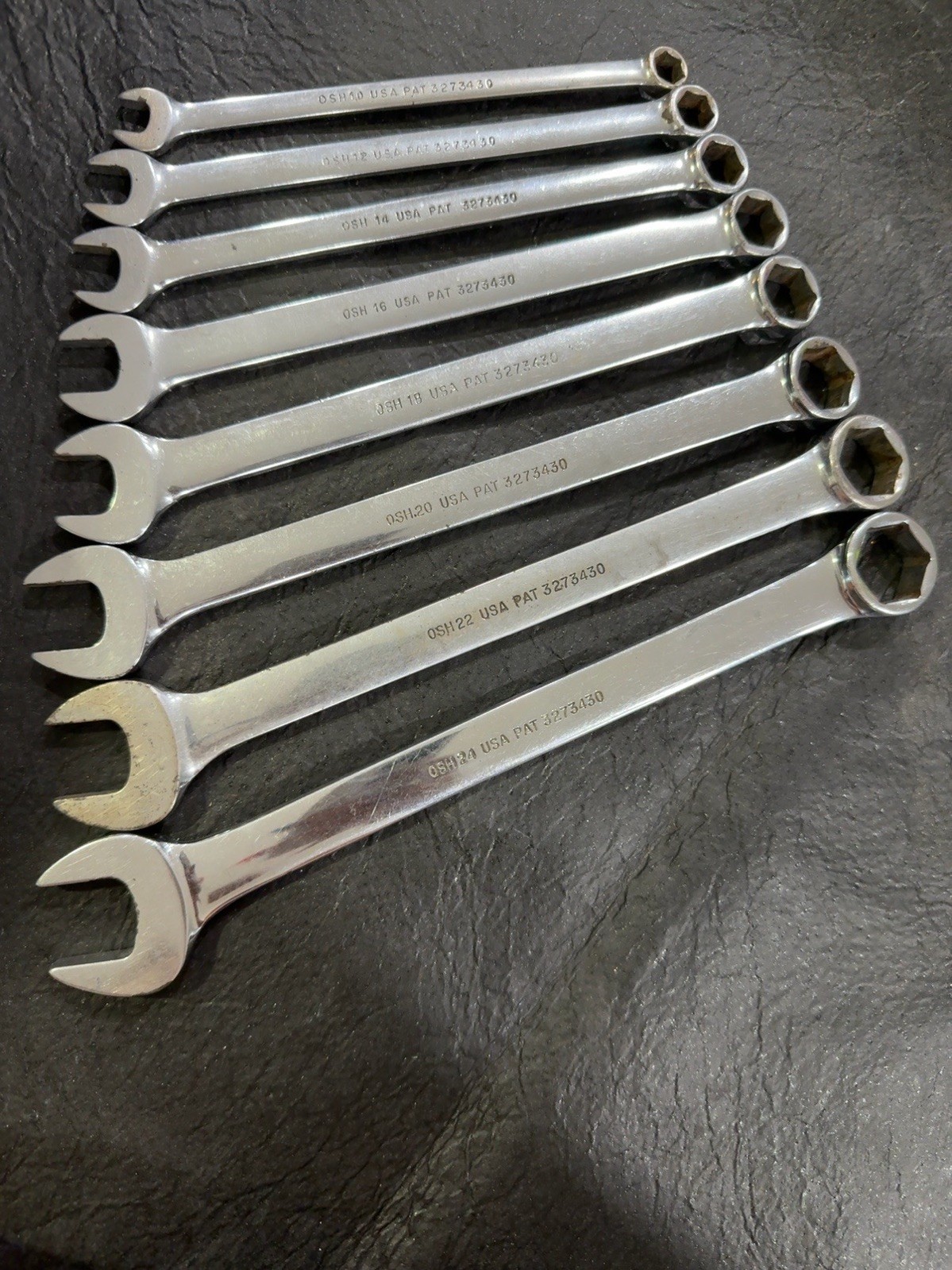 Snap-on Tools 8 pc SAE Combo Wrench Set 5/16″ – 3/4” OSH10 to OSH24, USA MADE