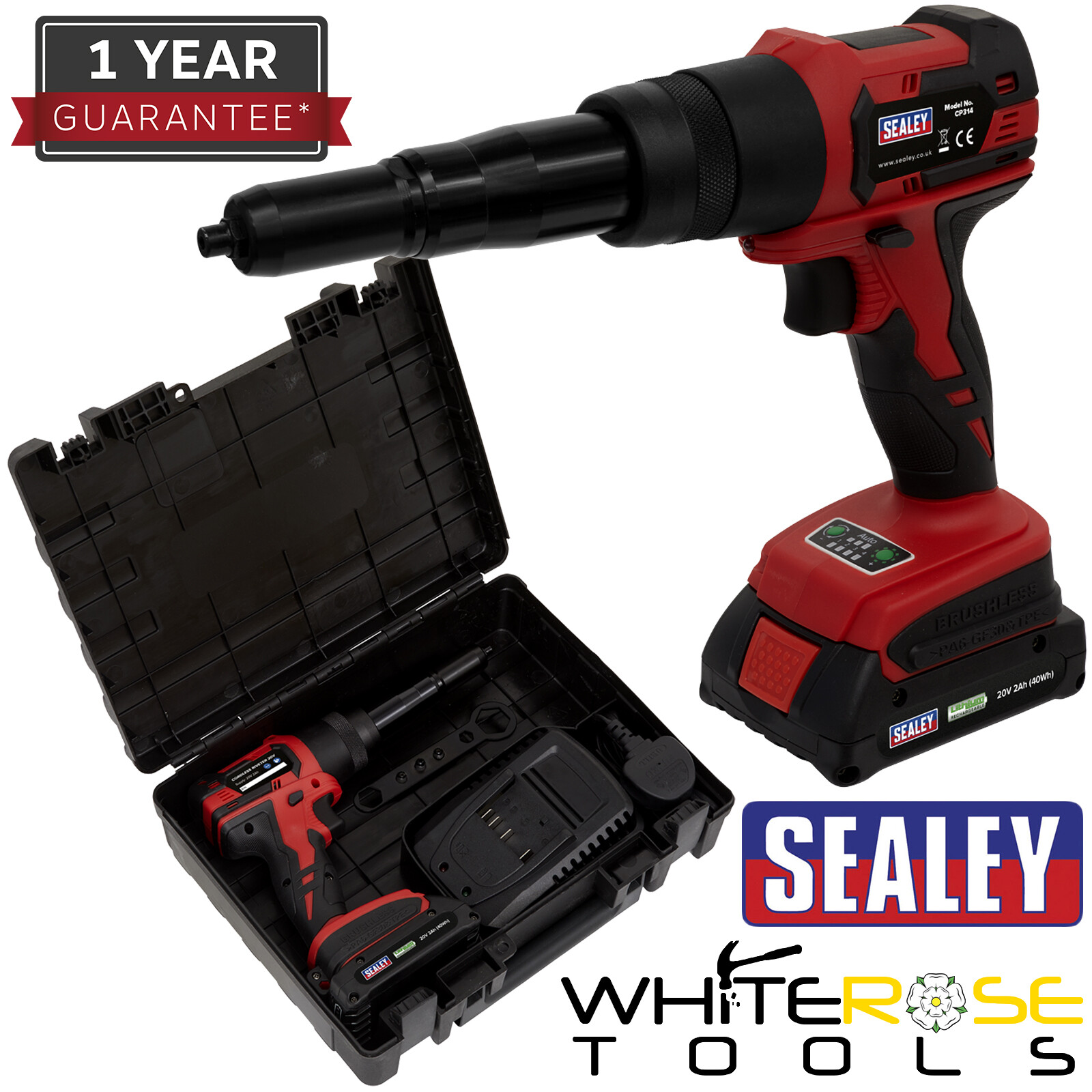 Sealey Cordless Riveter 20V 2Ah Lithium-ion