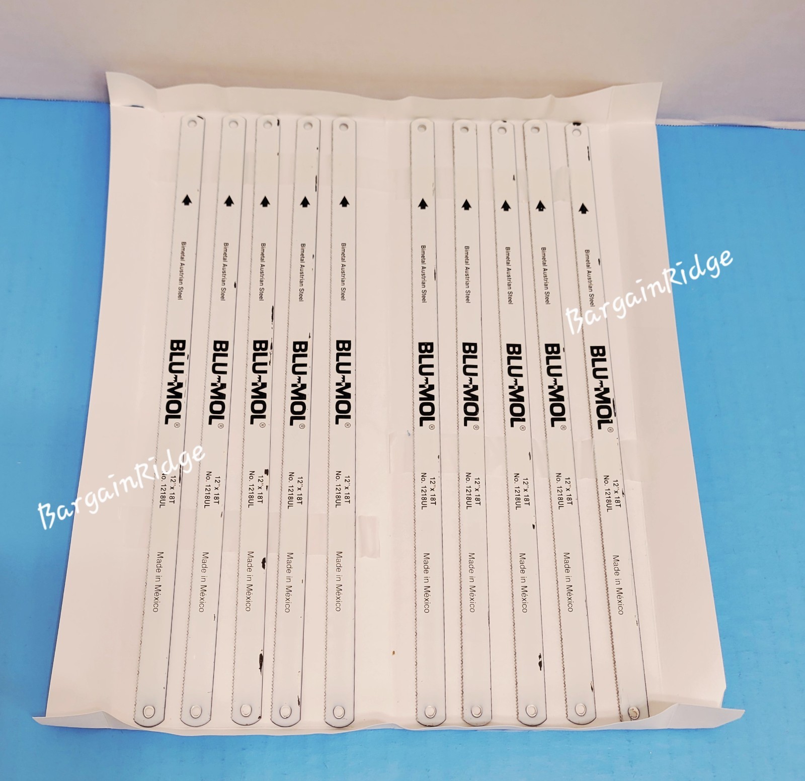 10 PK BLU-MOL HACKSAW BLADES 12″ x1/2″x.025x18T Bi Metal Austrian Steel #1218UL