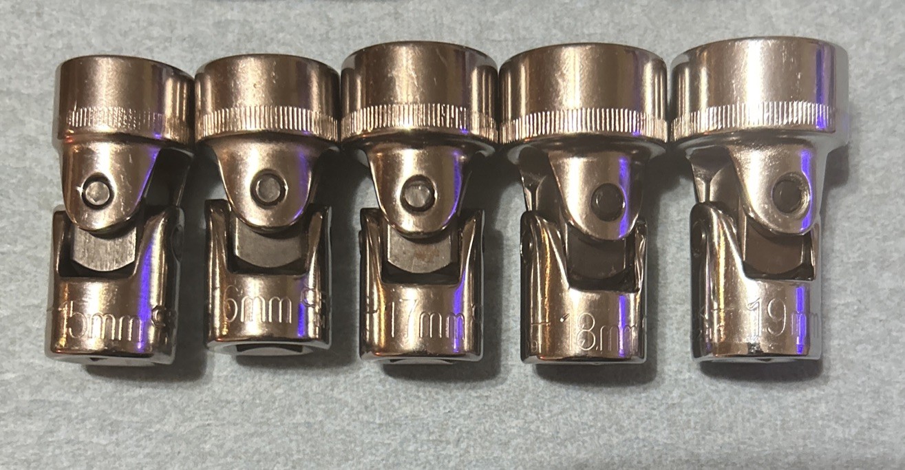 VTG Craftsman 3/8 Dr 10pc Swivel Flex Sockets 6pt USA 10mm-19mm Gk
