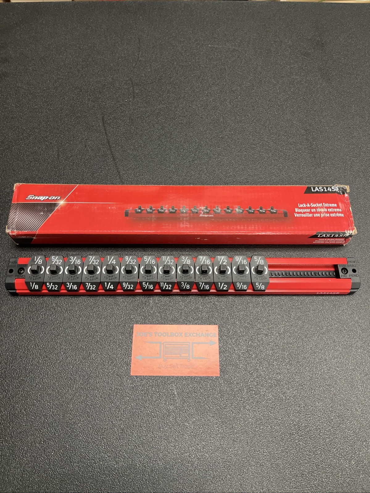 Snap-on Tools NEW RED 1/4″ Drive SAE 14 Post Lock-A-Socket Rail LAS14SR