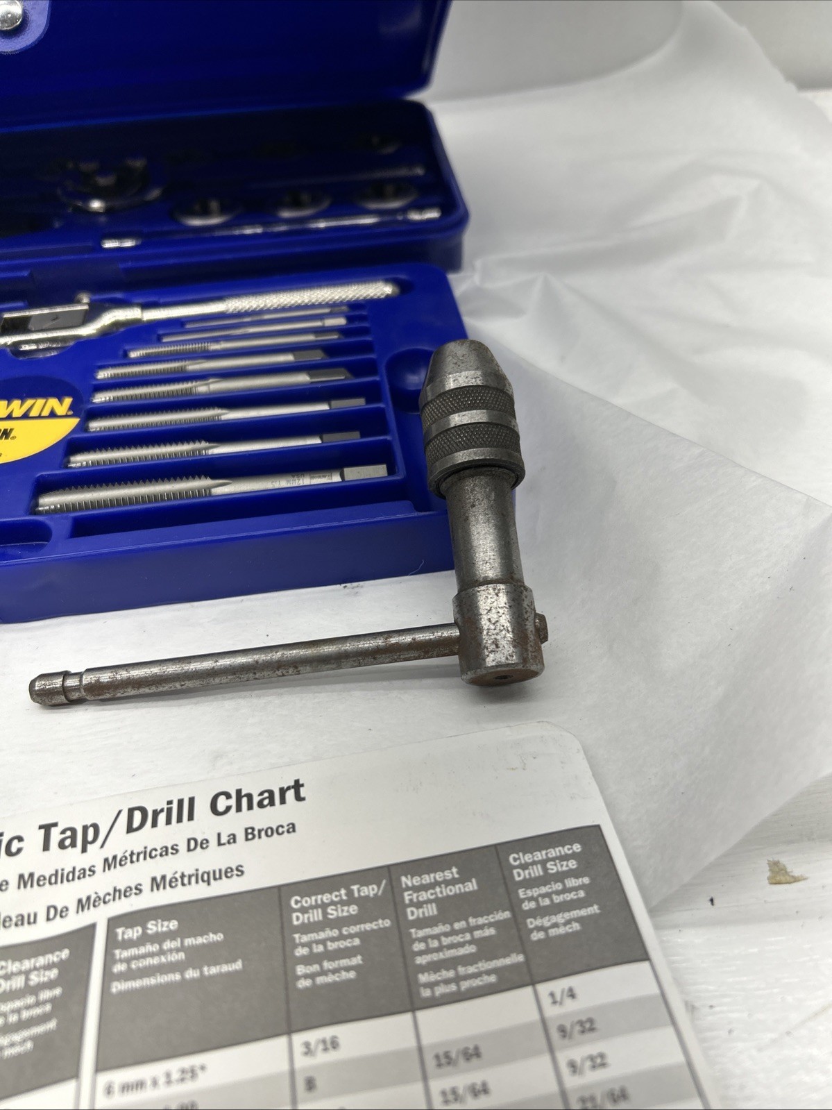 Irwin Hanson 26317 41 Pc. Metric Hex Tap & Die Set. (missing The Hand Tap)