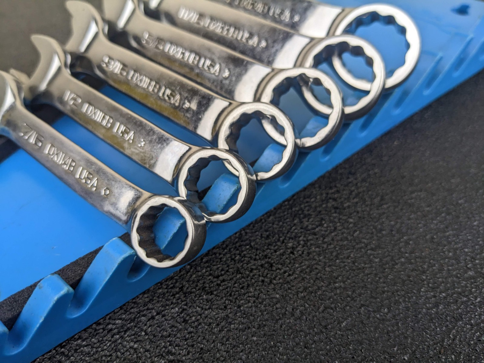 #bn457 Snap-On 12 Pt 6 Piece 7/16″-3/4″ Midget Combination Wrench Set OXI706B