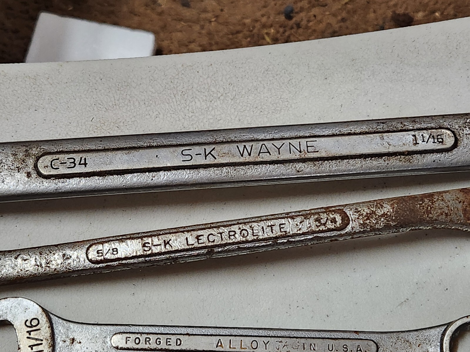 SK S-K Lectrolite 1 1/16″ 11/16″ 5/8″ 9/16″ 1/2″ 7/8″ 13/16″ 10 Wrenches Lot USA
