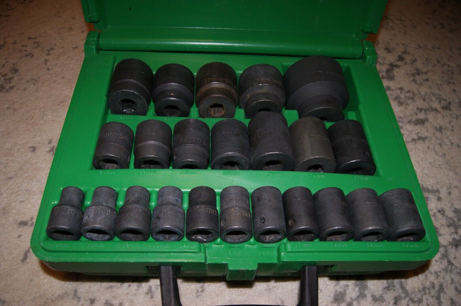 S,K 340 SERIES 23 PIECES METRIC SET 6 POINT IMPACT SOCKET SET 1/2″ DRIVE USA