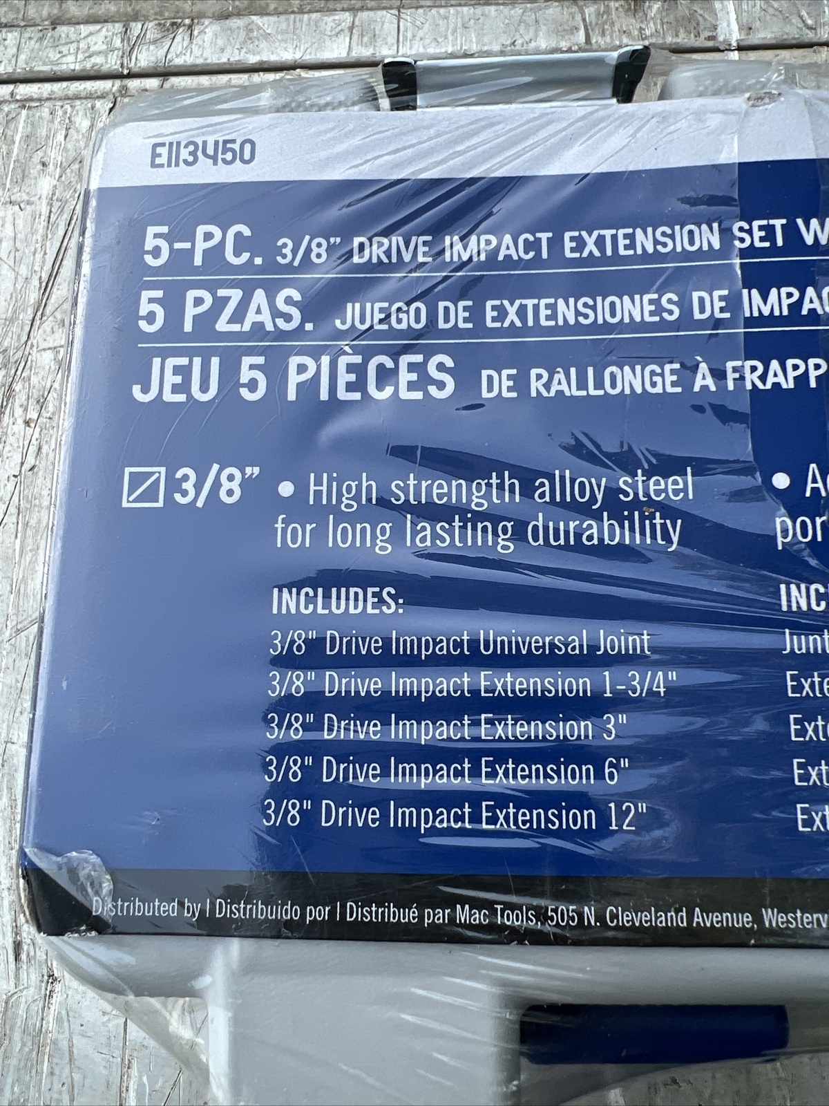 Expert Tools 5pc 3/8″ Drive Impact Extension Universal Joint Kit E113450 Mac NEW