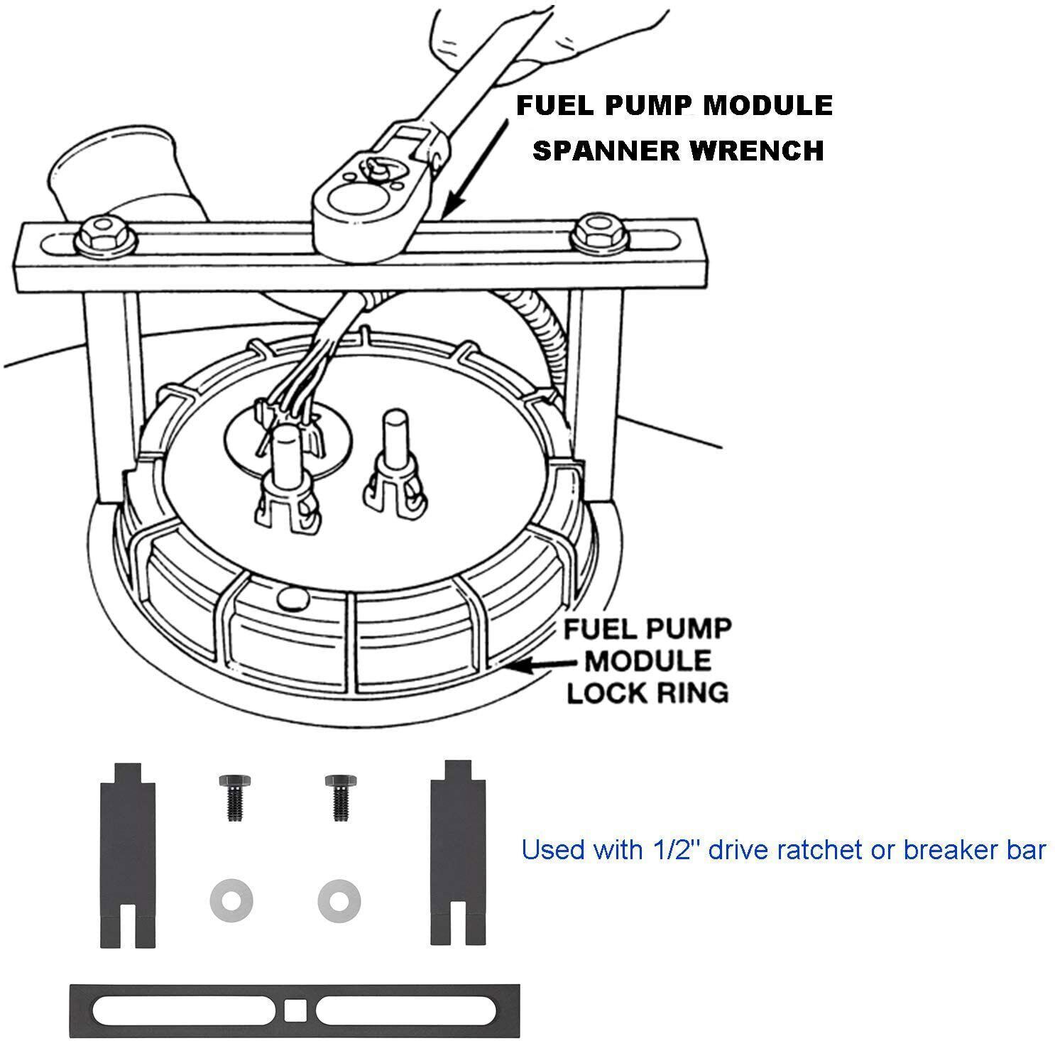 6599 Universal Fuel Tank Lock Ring Tool and Adjustable Fuel Pump Module Spanner